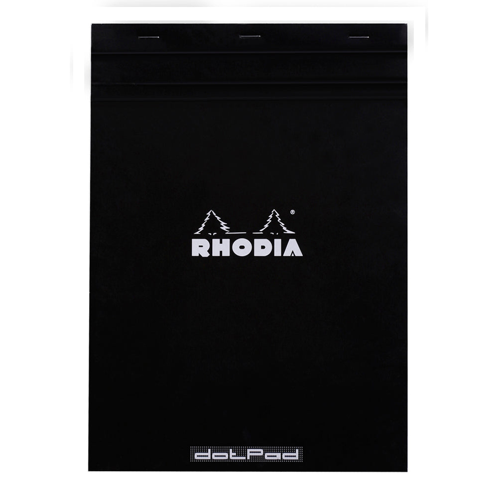 Rhodia No. 18 Top Stapled Notepad A4 Dot Grid Black