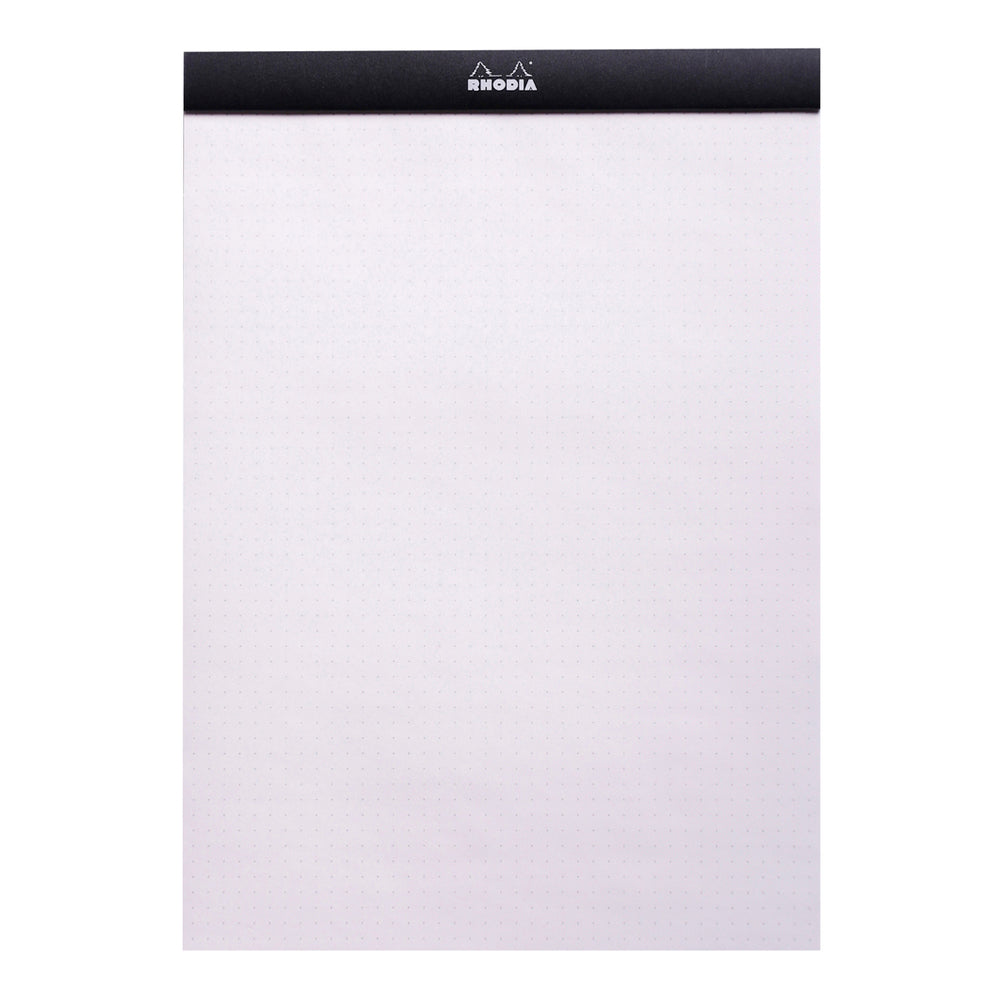 Rhodia No. 18 Top Stapled Notepad A4 Dot Grid Black