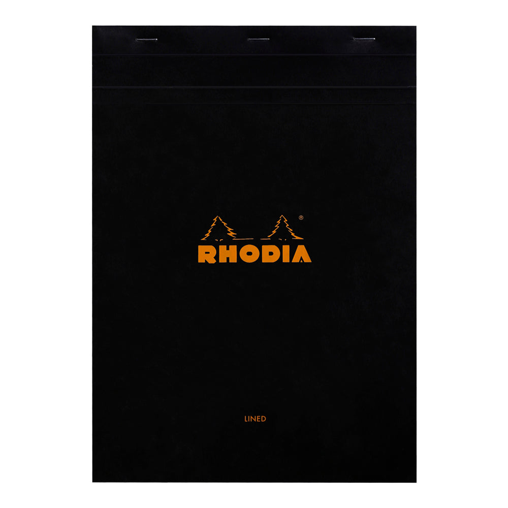 Rhodia No. 18 Top Stapled Notepad A4 Lined Black