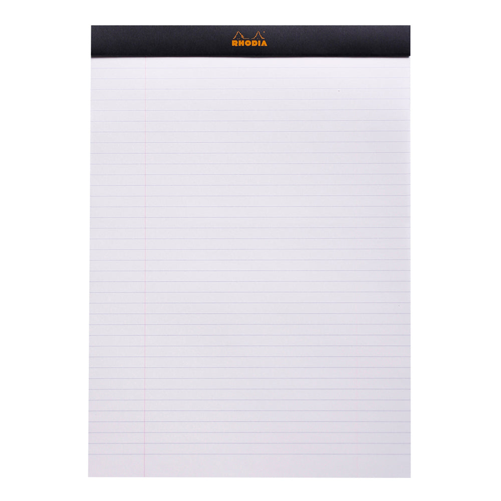 Rhodia No. 18 Top Stapled Notepad A4 Lined Black
