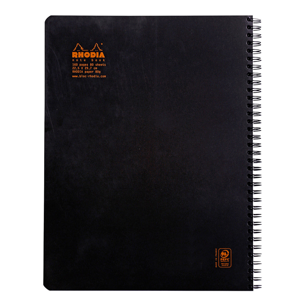 Rhodia Wirebound Notebook A4+ Lined Black