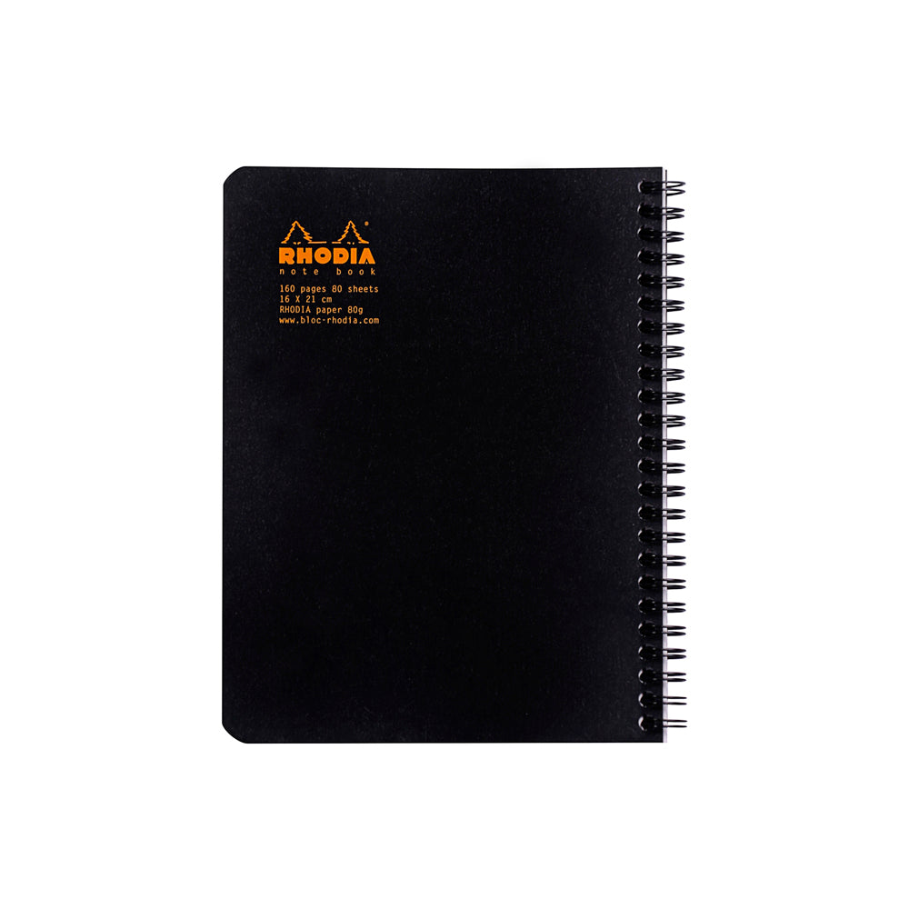 Wirebound Notebook A5+ Grid Black