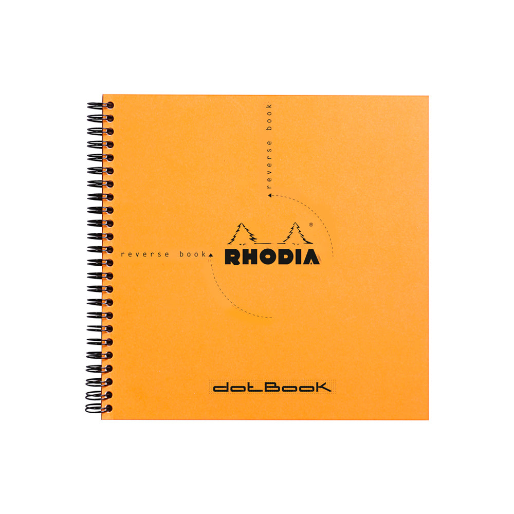 Rhodia Reverse Book Wirebound 2-in-1 Notepad & Notebook Dot Grid Orange