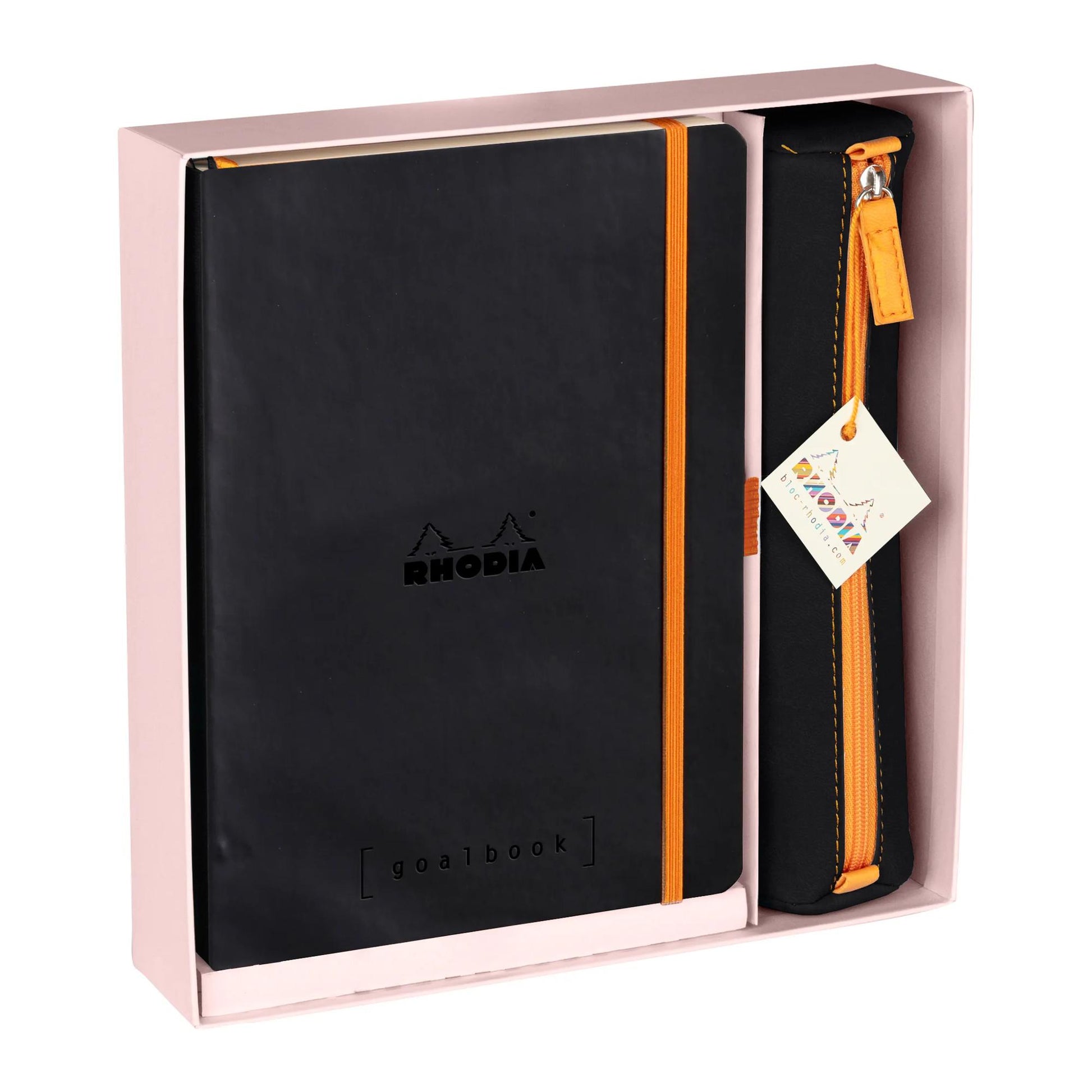 Rhodiarama Goalbook & Pencil Case Gift Set Black