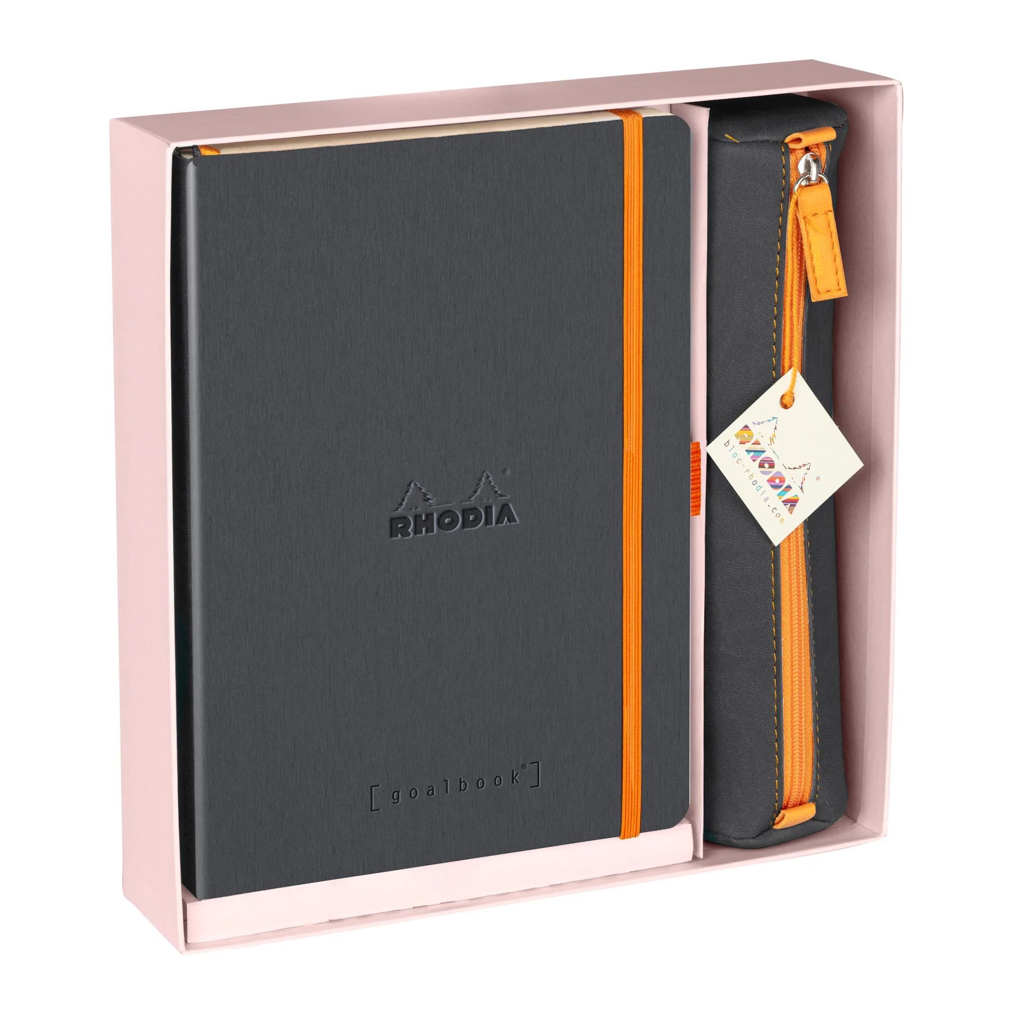 Rhodiarama Goalbook & Pencil Case Gift Set Titanium
