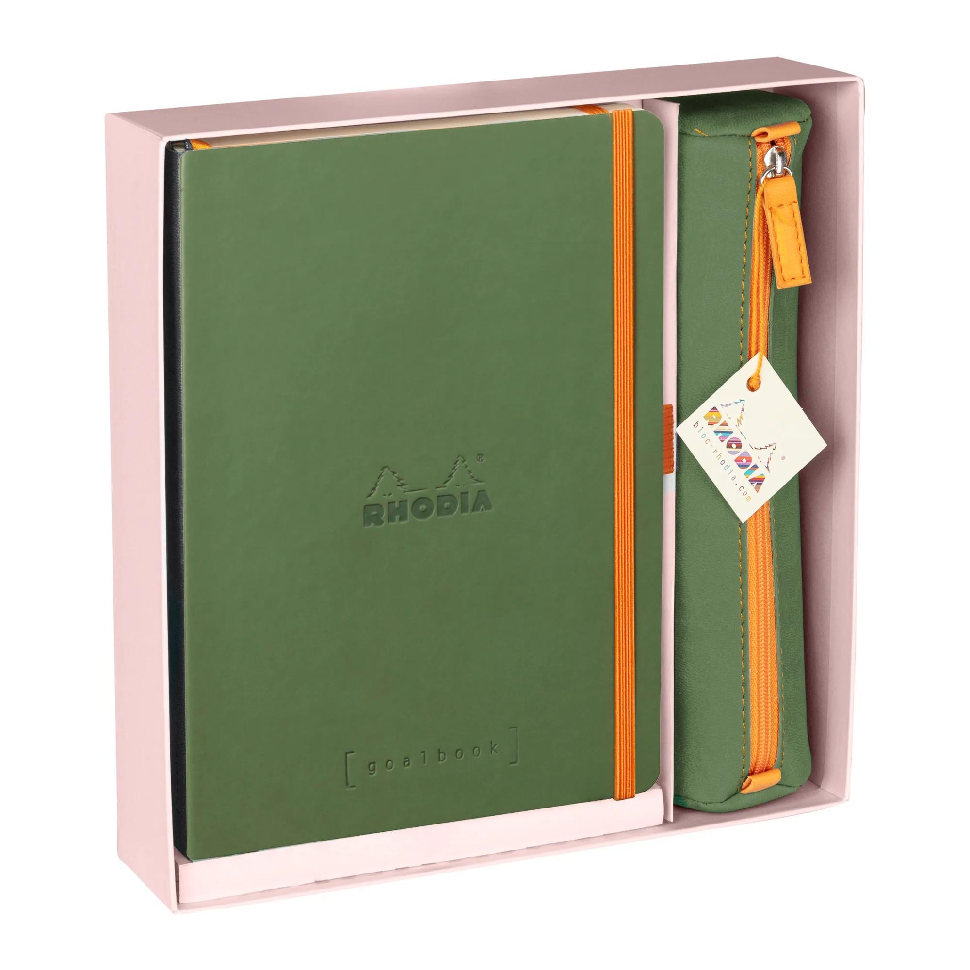 Rhodiarama Goalbook & Pencil Case Gift Set Sage