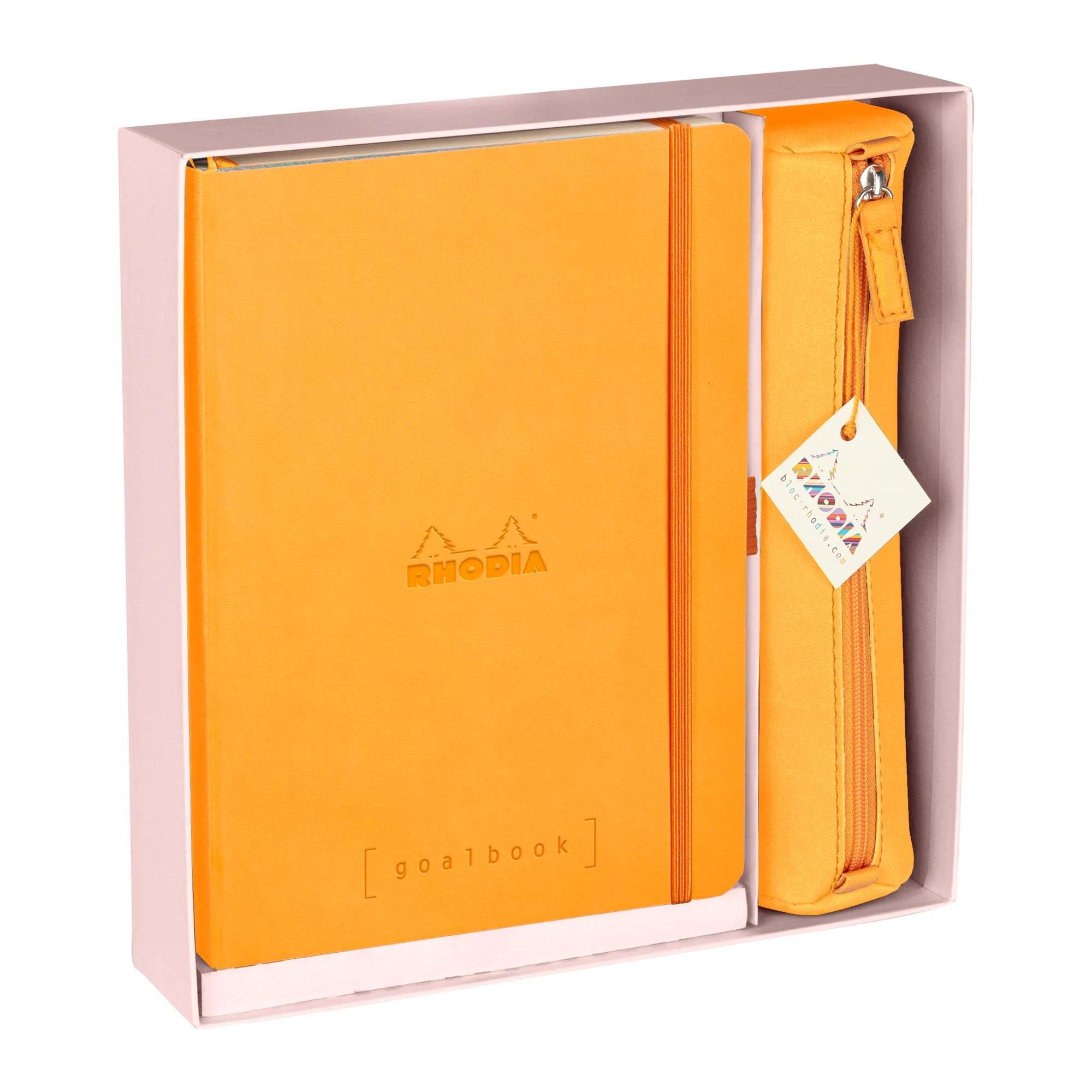 Rhodiarama Goalbook & Pencil Case Gift Set Orange