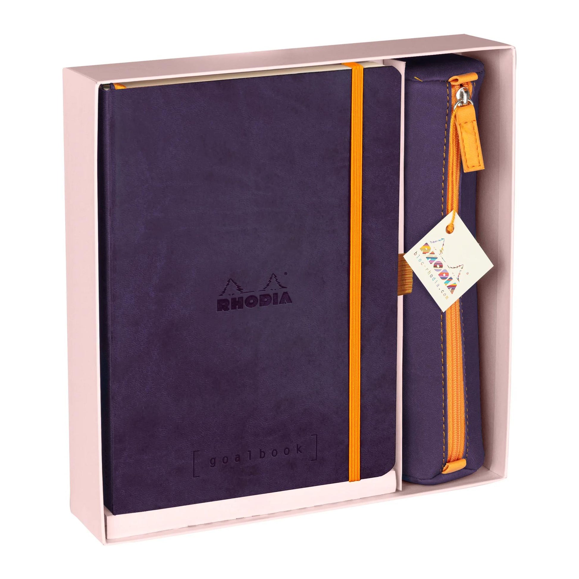 Rhodiarama Goalbook & Pencil Case Gift Set Eggplant