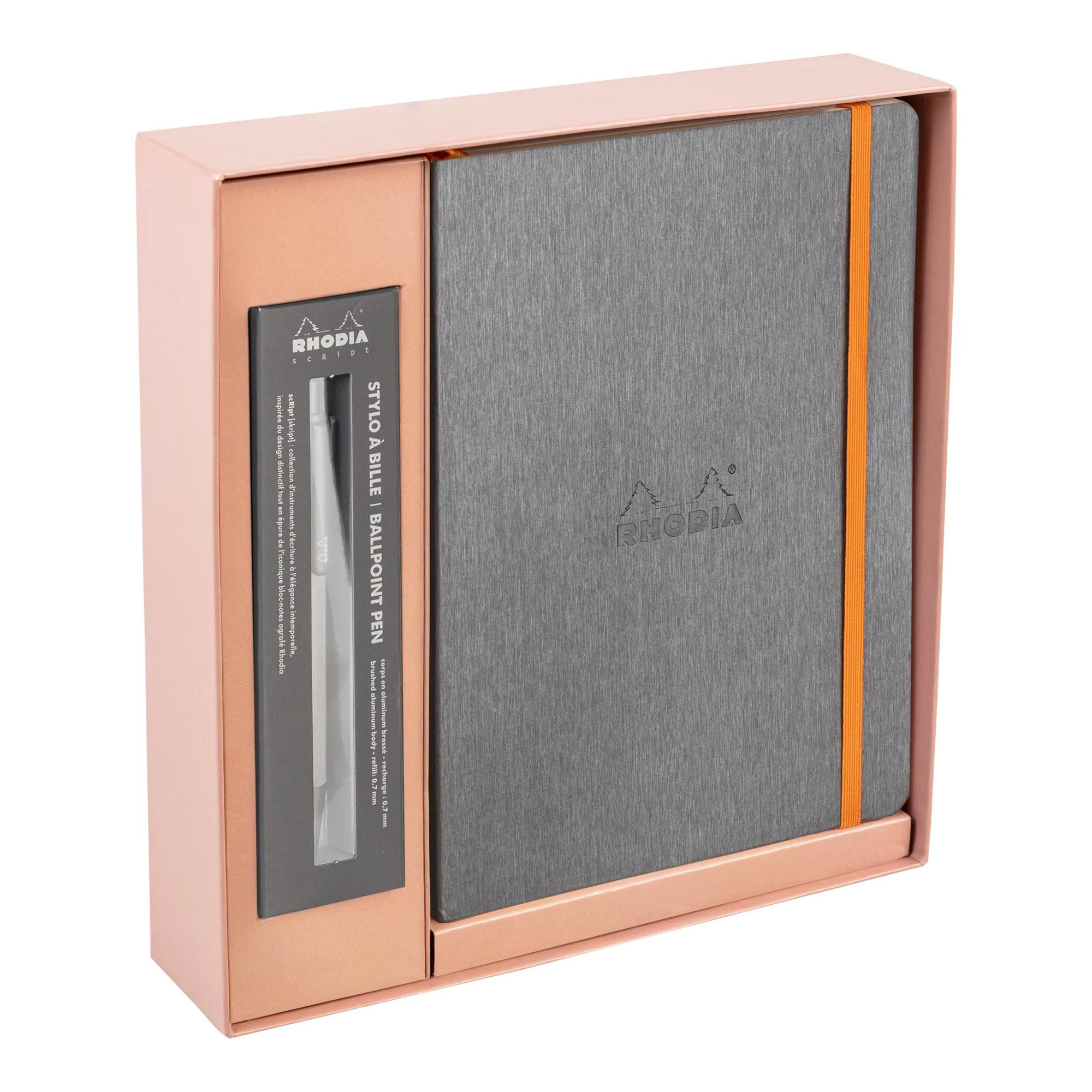 Rhodiarama Notebook & Ballpoint Pen Gift Set Titanium