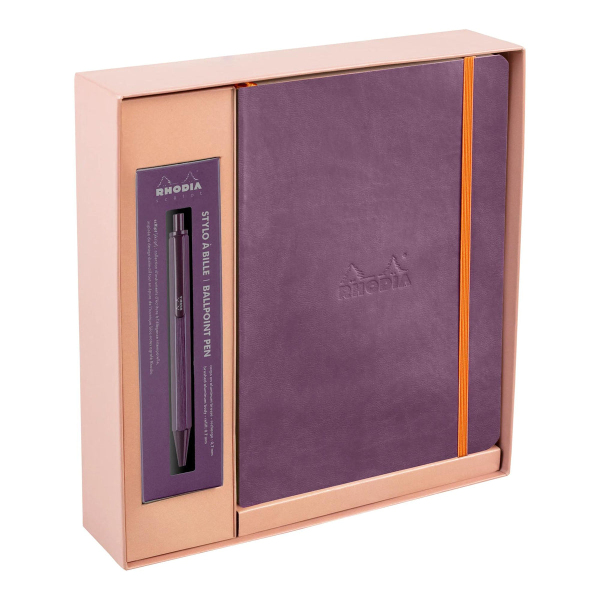 Rhodiarama Notebook & Ballpoint Pen Gift Set Eggplant