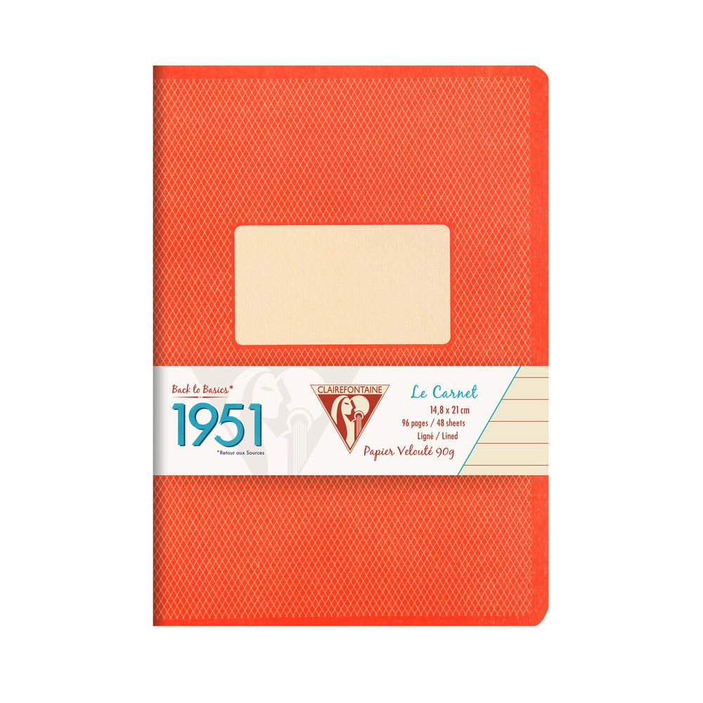 Clairefontaine 1951 Stapled Notebook A5 Lined Red Coral