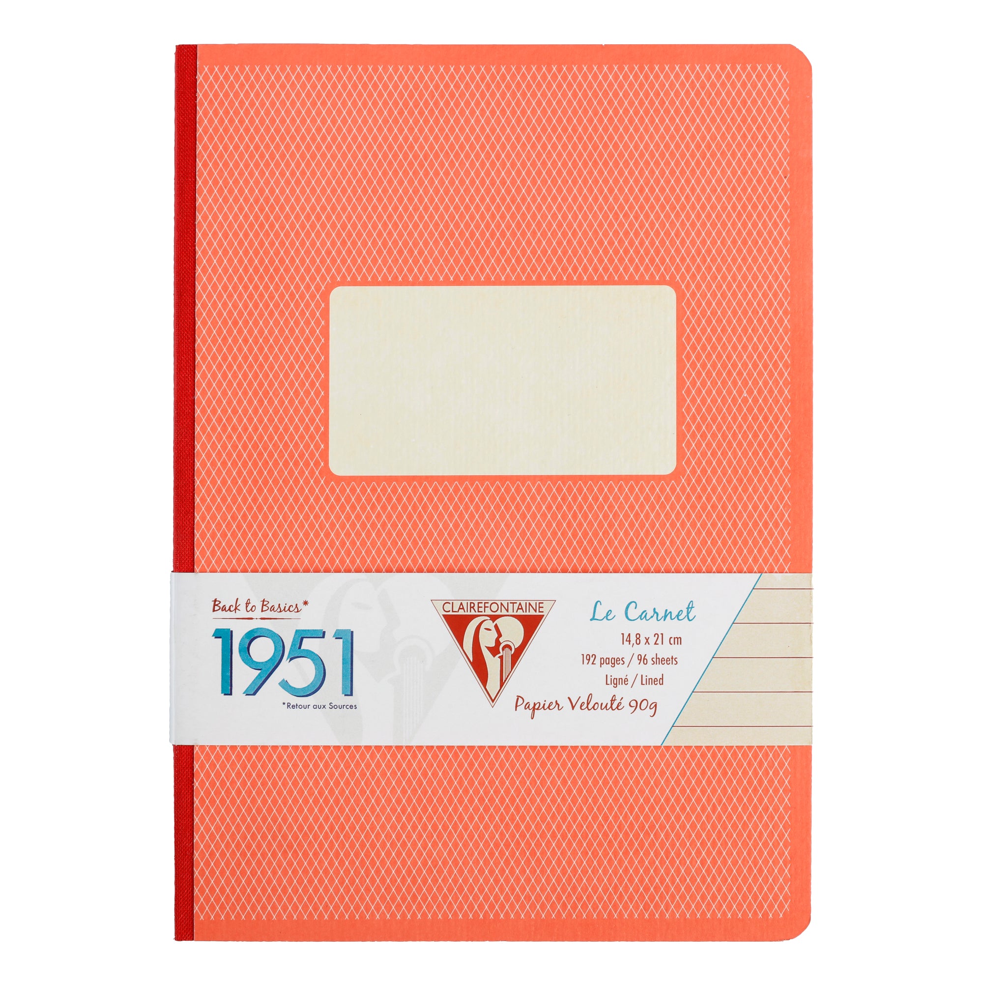 Clairefontaine 1951 Clothbound Notebook A5 Lined Red Coral