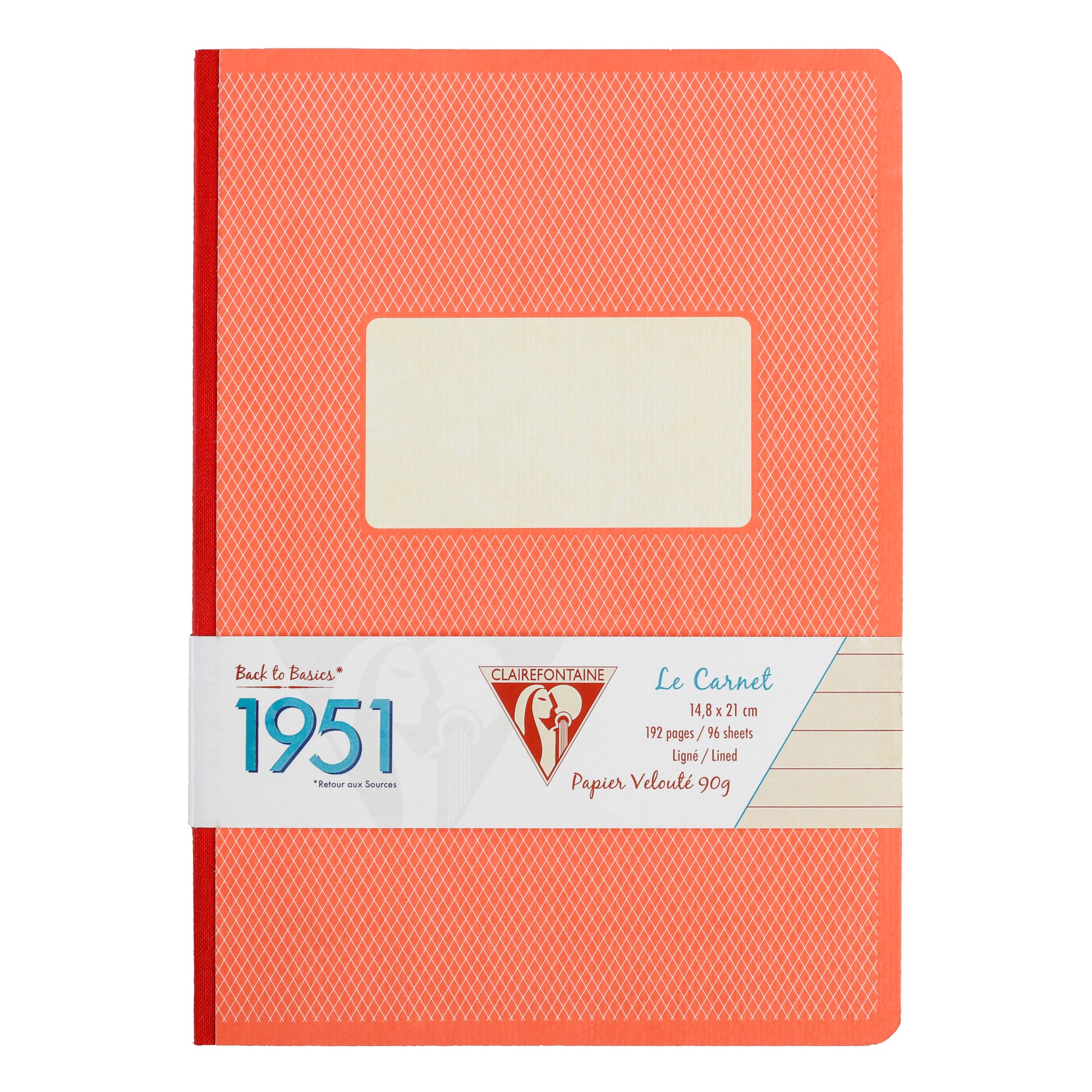 Clairefontaine 1951 Clothbound Notebook A5 Lined Red Coral