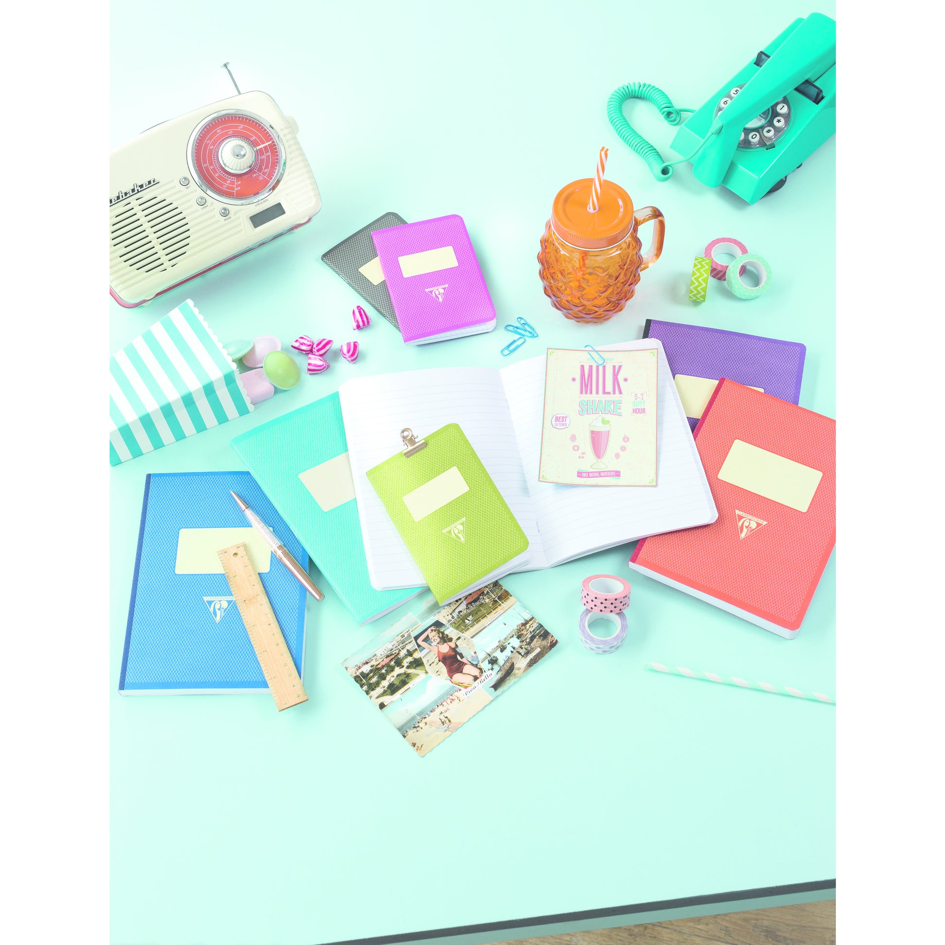 Clairefontaine 1951 Clothbound Notebook A5 Lined Red Coral