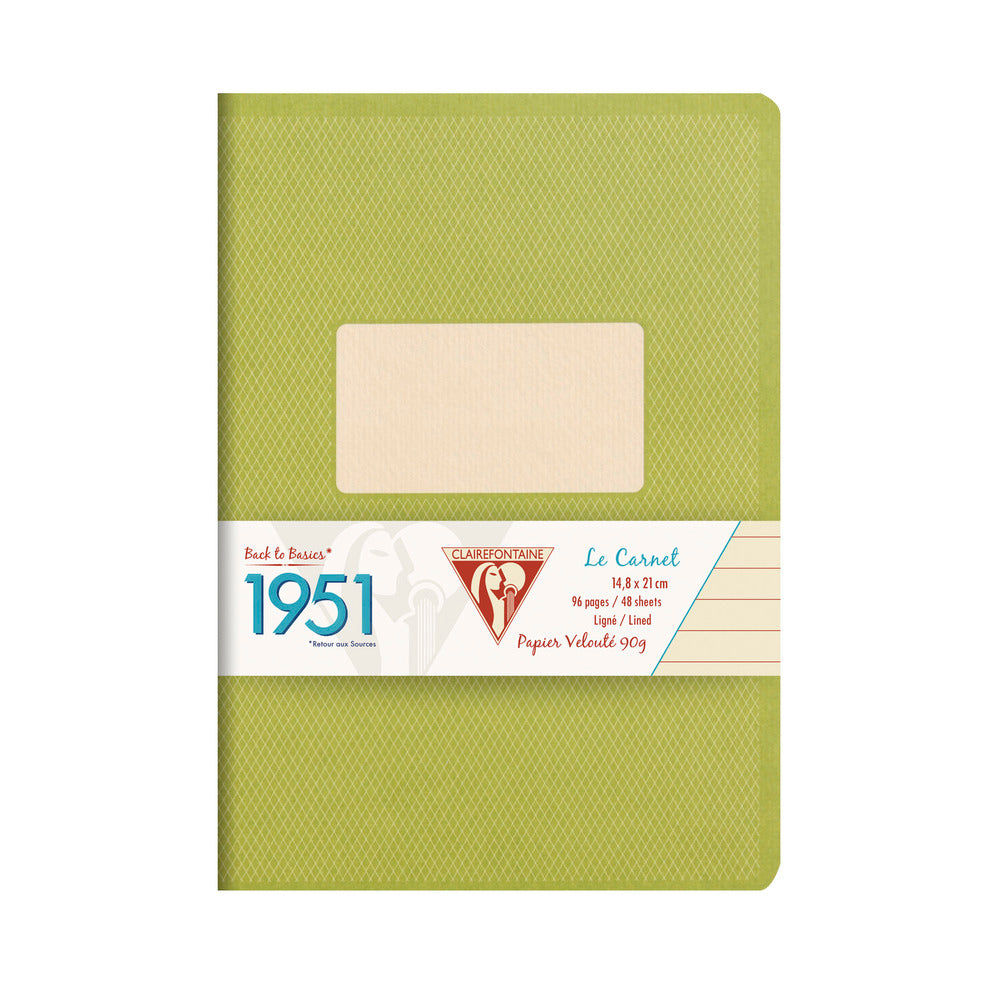 Clairefontaine 1951 Stapled Notebook A5 Lined Green