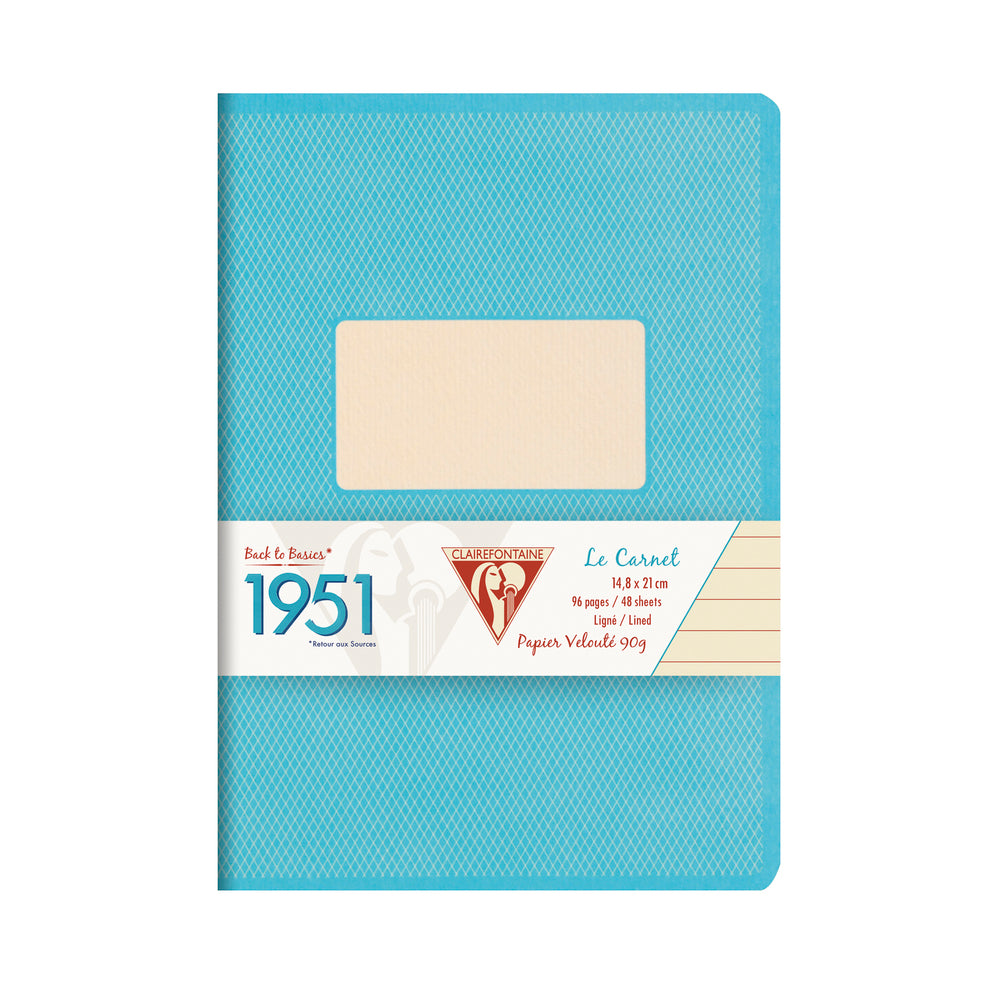 Clairefontaine 1951 Stapled Notebook A5 Lined Turquoise