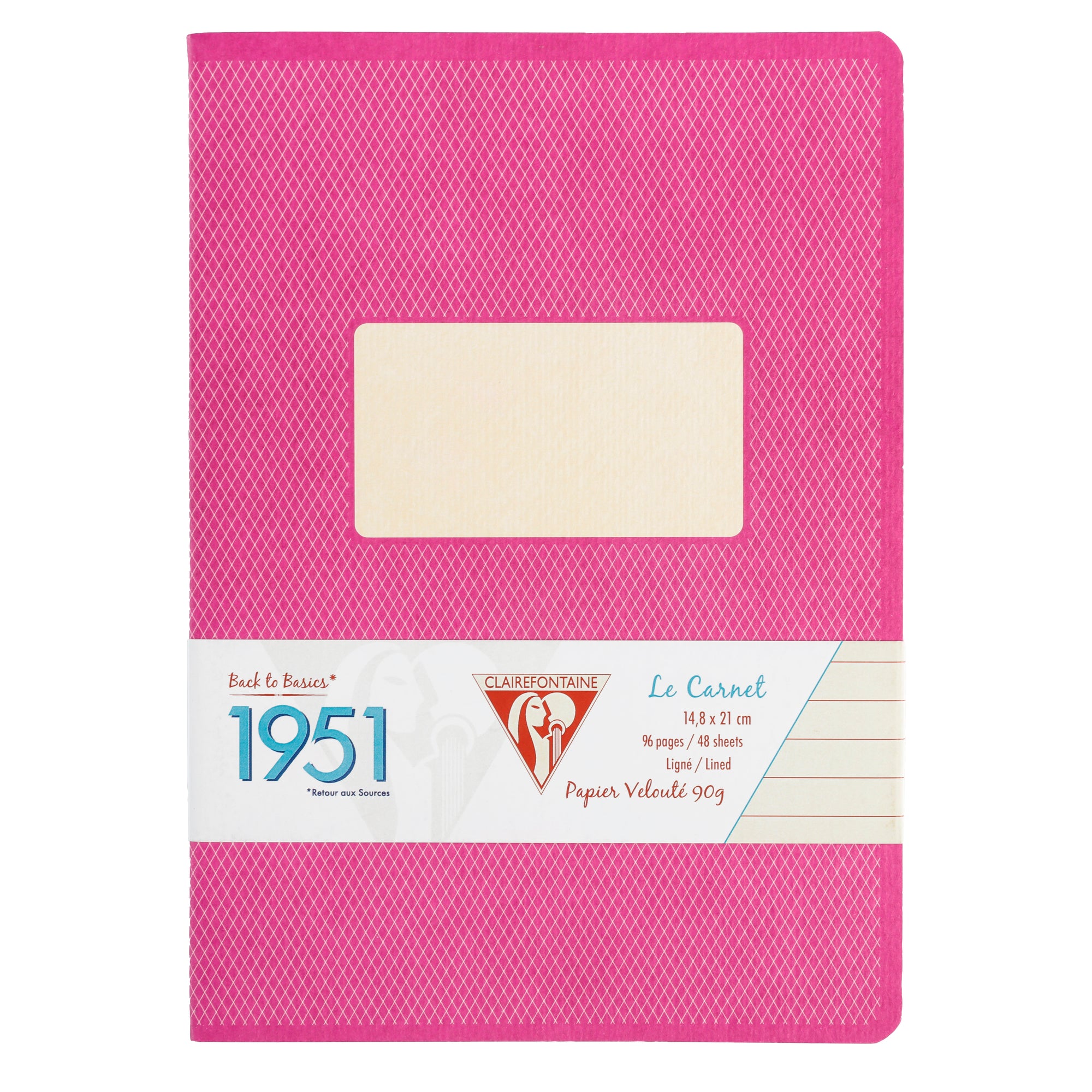 Clairefontaine 1951 Stapled Notebook A5 Lined Raspberry