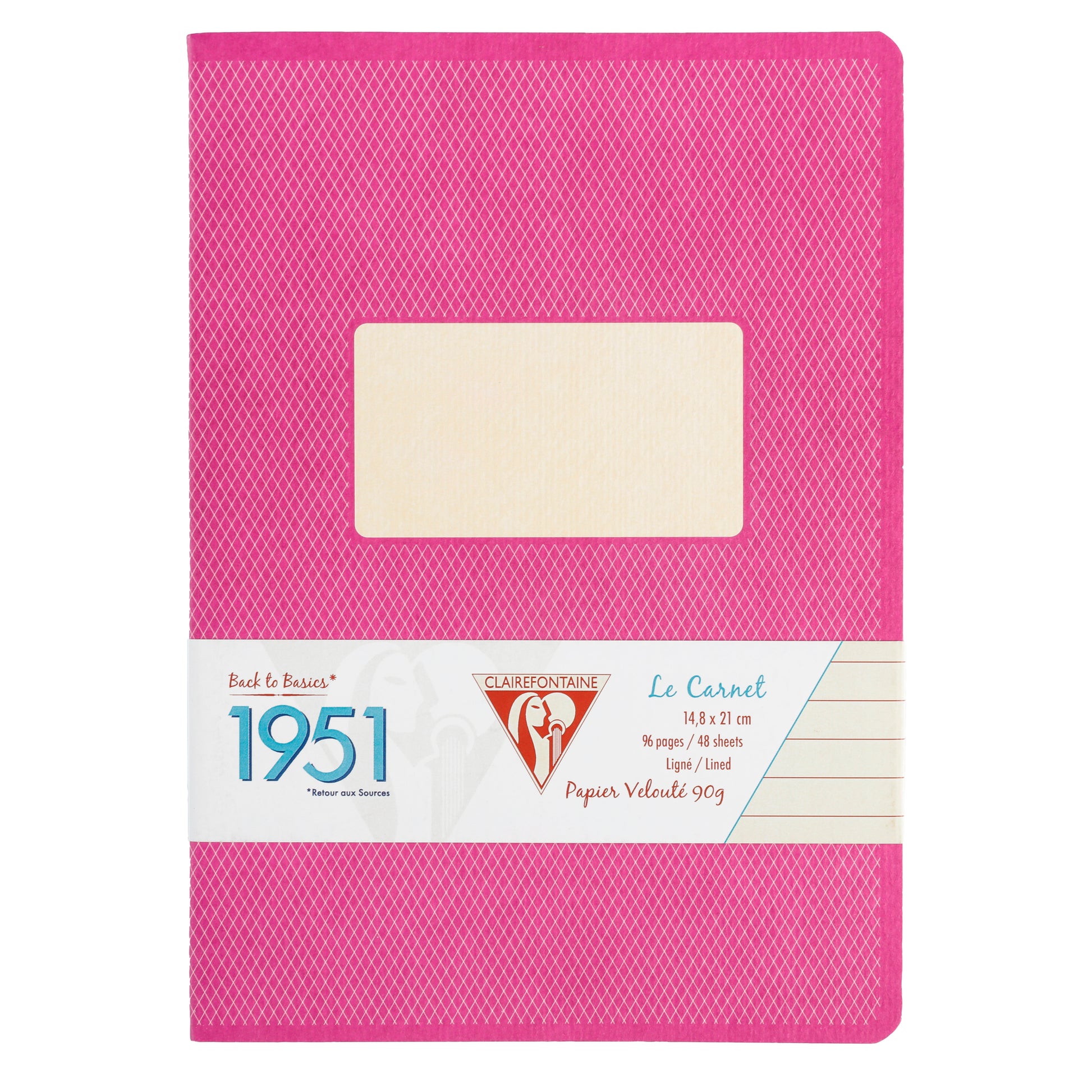 Clairefontaine 1951 Stapled Notebook A5 Lined Raspberry
