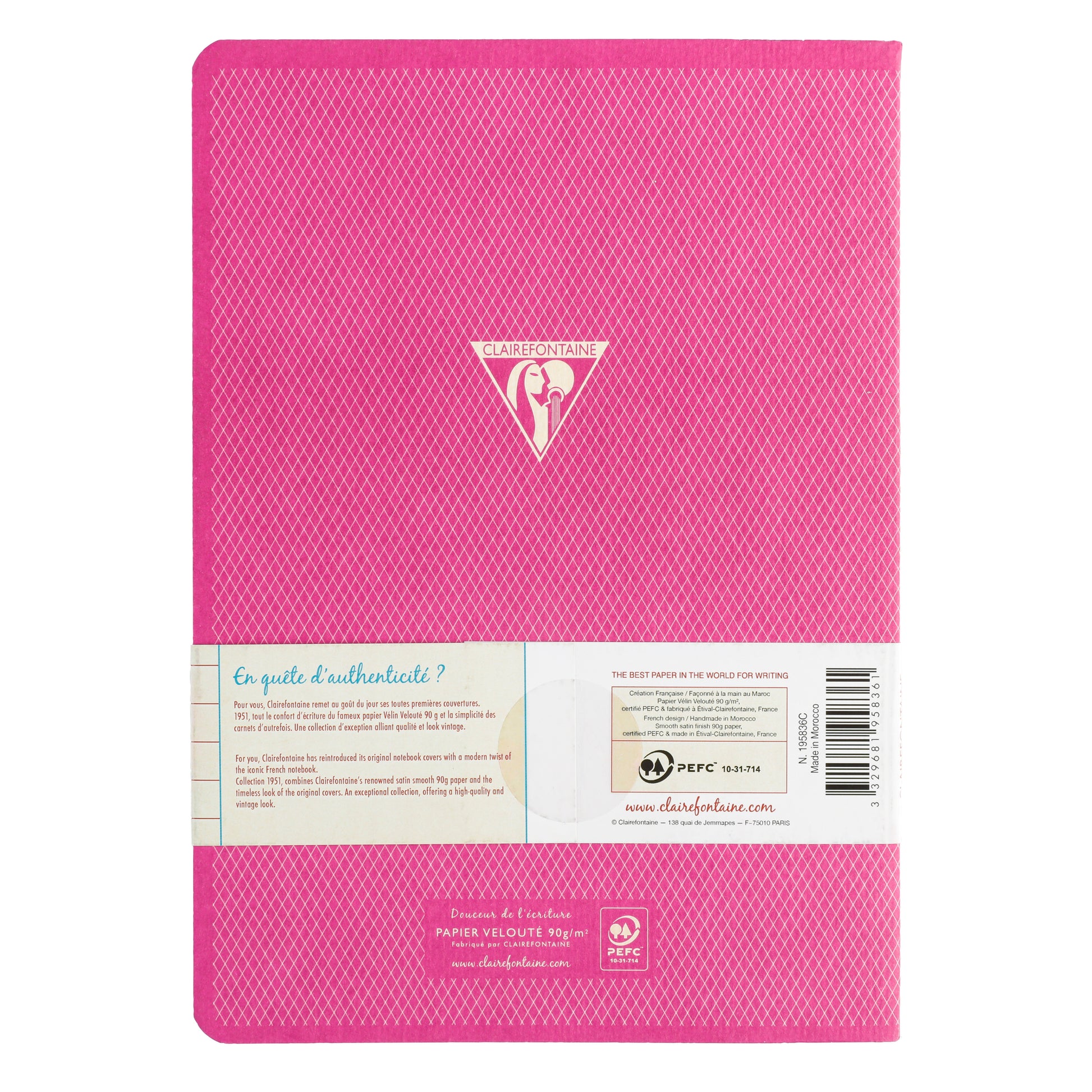 Clairefontaine 1951 Stapled Notebook A5 Lined Raspberry