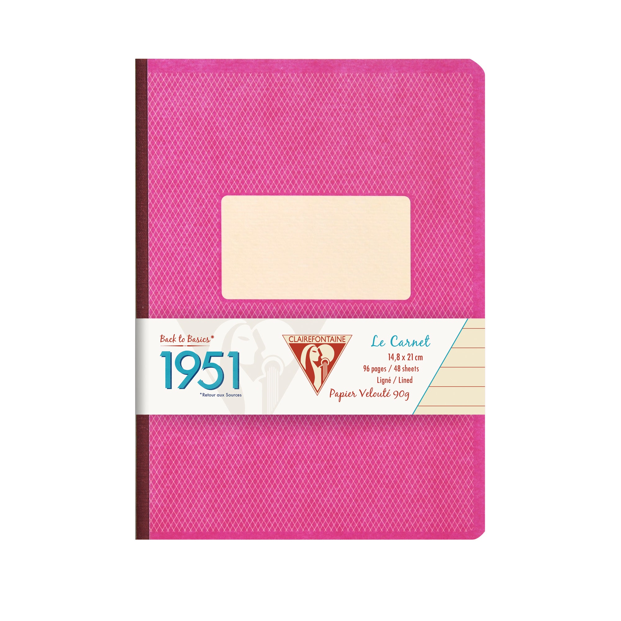 Clairefontaine 1951 Clothbound Notebook A5 Lined Raspberry