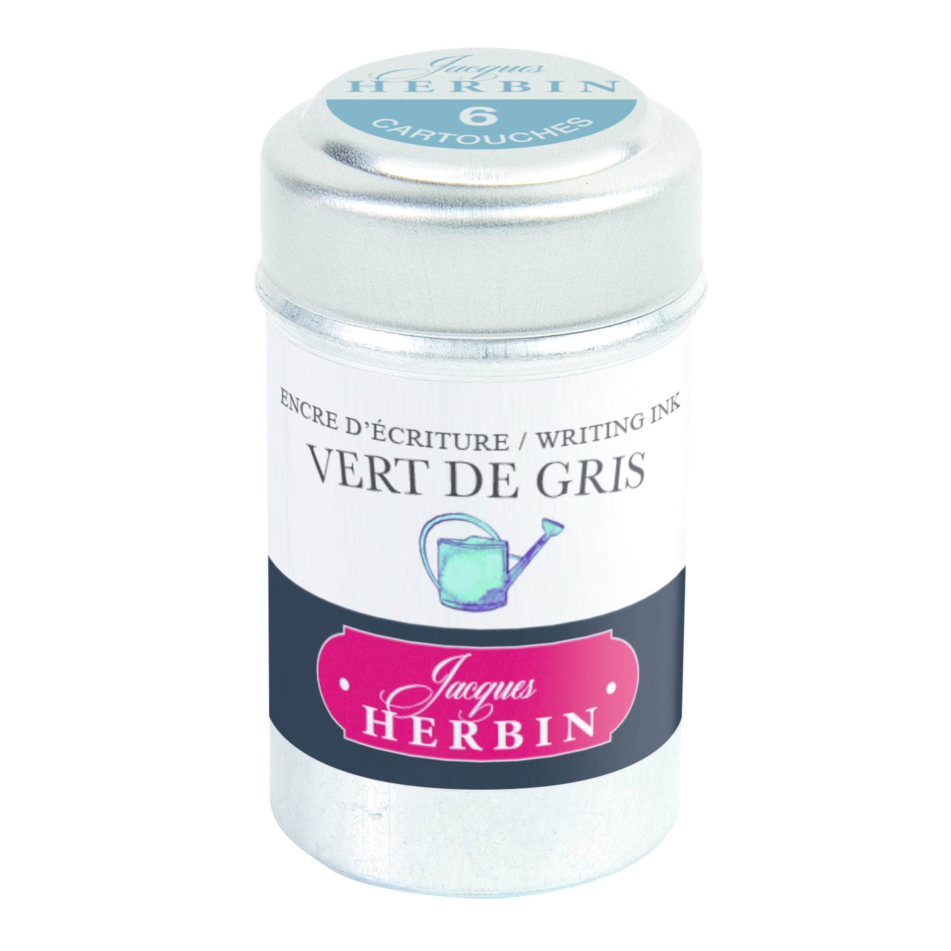 Jacques Herbin Tin of 6 Standard Ink Cartridges Vert de Gris