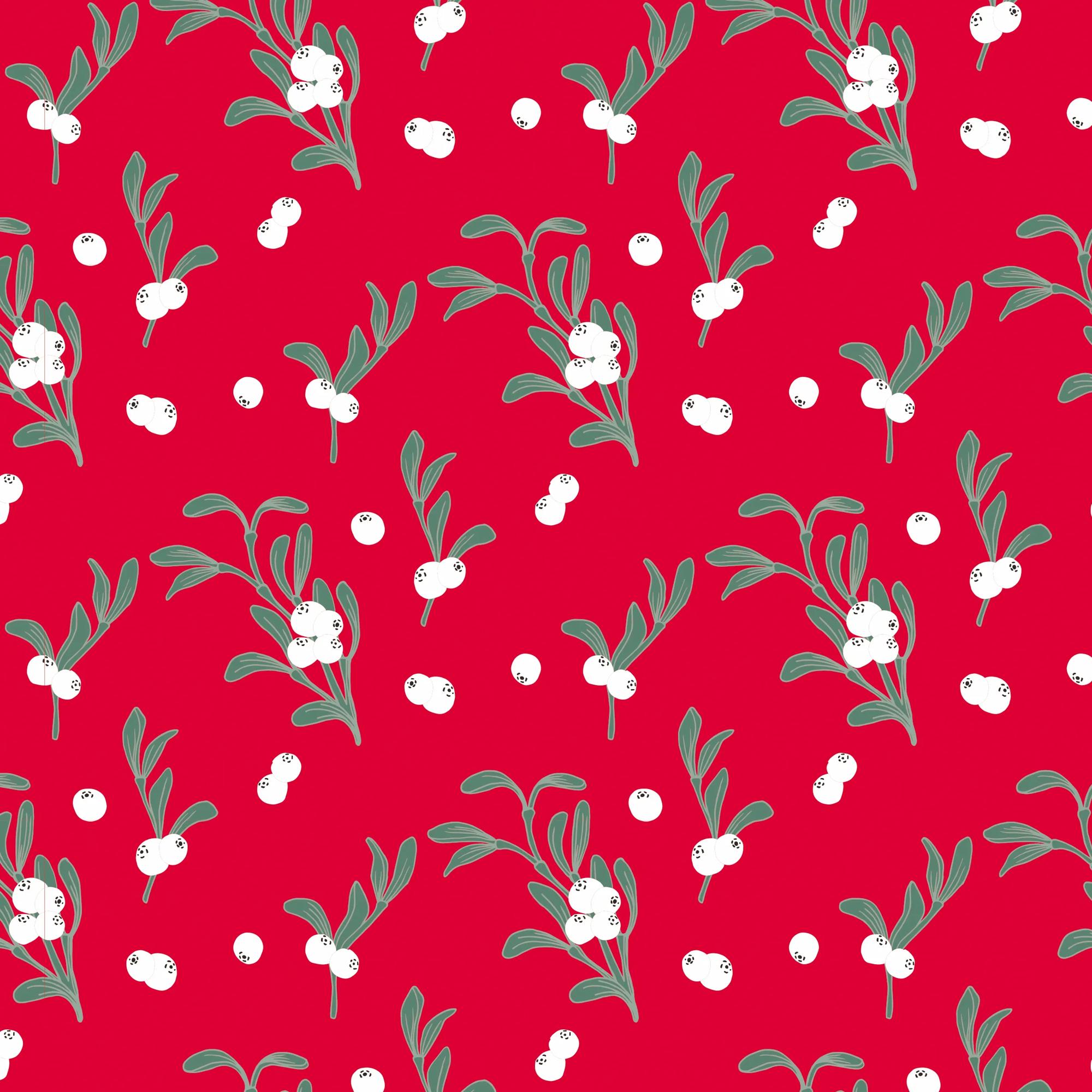 Clairefontaine Wrapping Paper Counter Roll 50 m x 70 cm Mistletoe Red