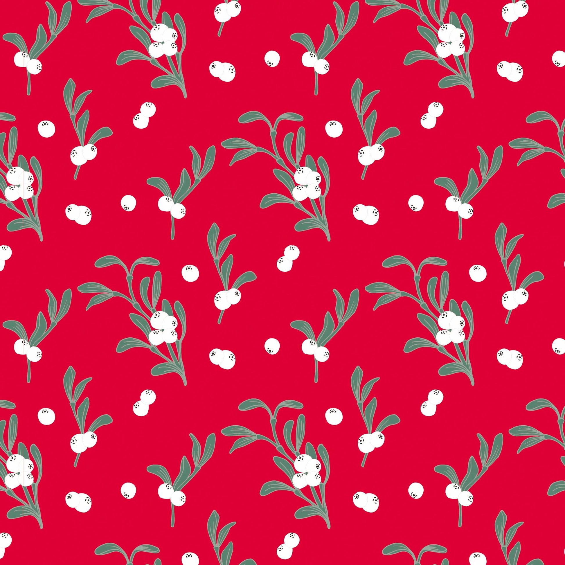 Clairefontaine Wrapping Paper Counter Roll 50 m x 70 cm Mistletoe Red