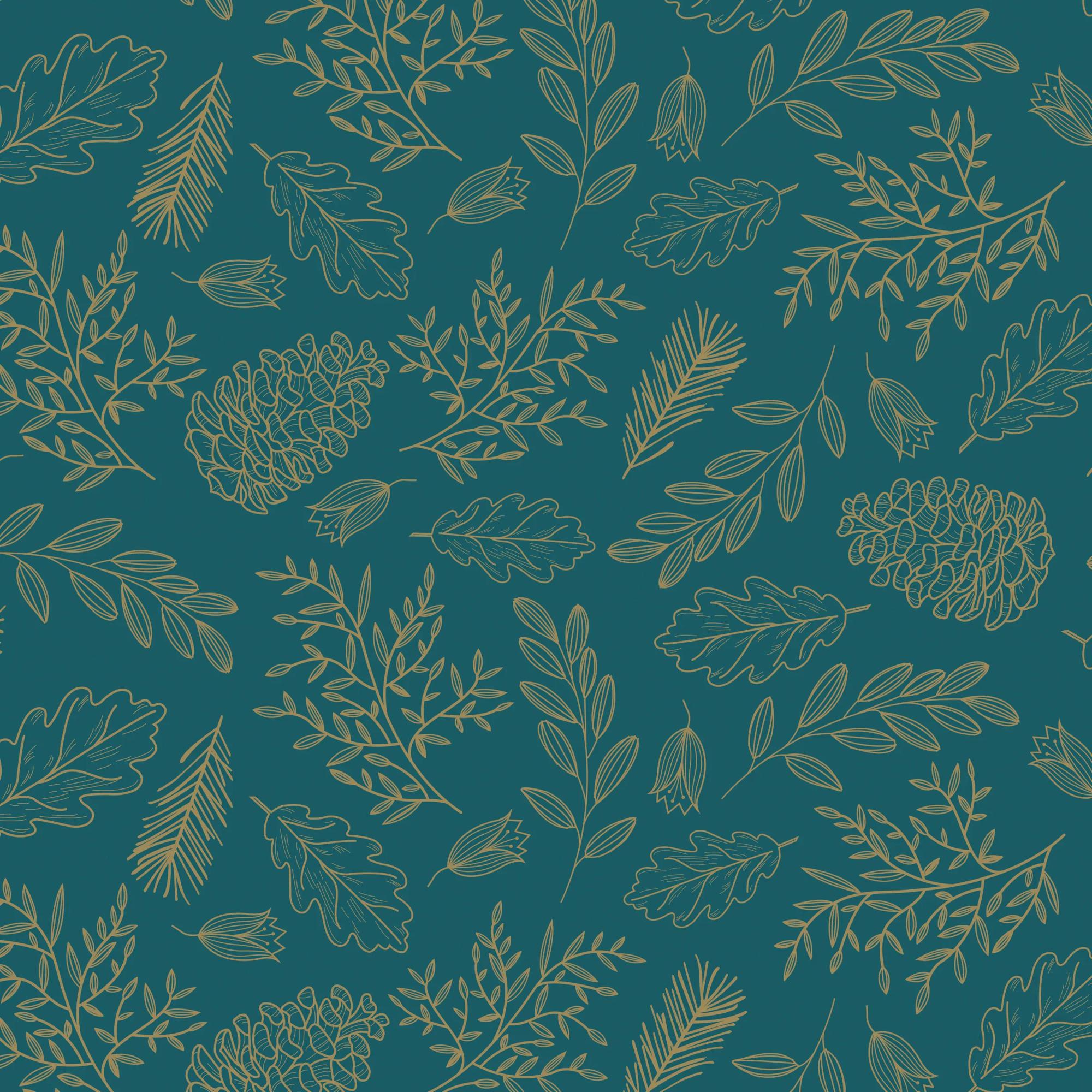 Clairefontaine Wrapping Paper Counter Roll 50 m x 70 cm Gold Foliage
