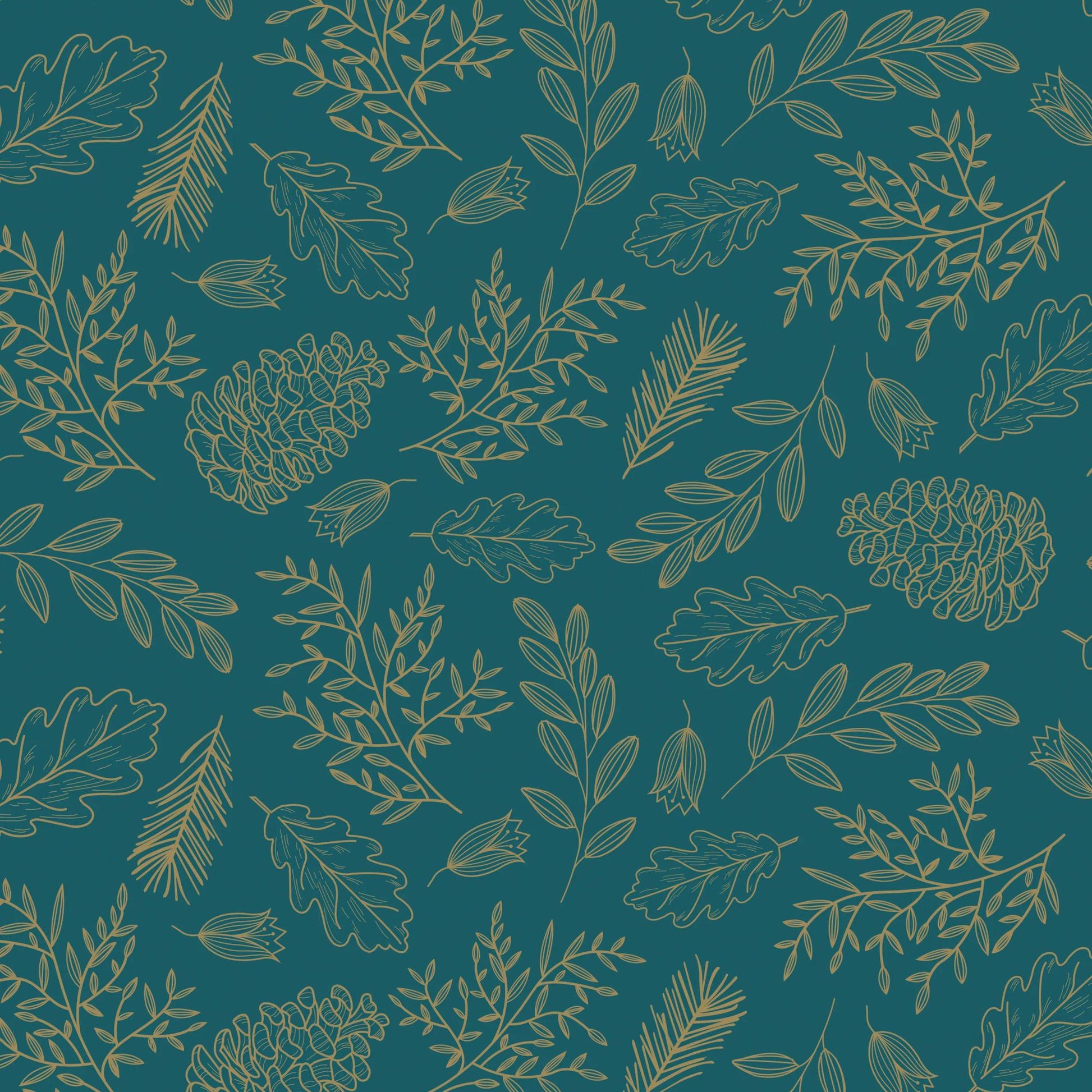 Clairefontaine Wrapping Paper Counter Roll 50 m x 70 cm Gold Foliage