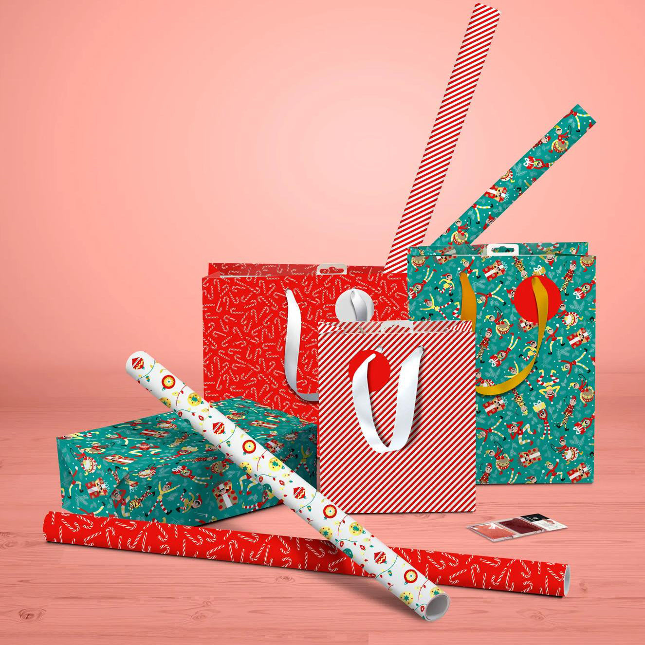 Clairefontaine Wrapping Paper Roll (2 Metres) Christmas Elves