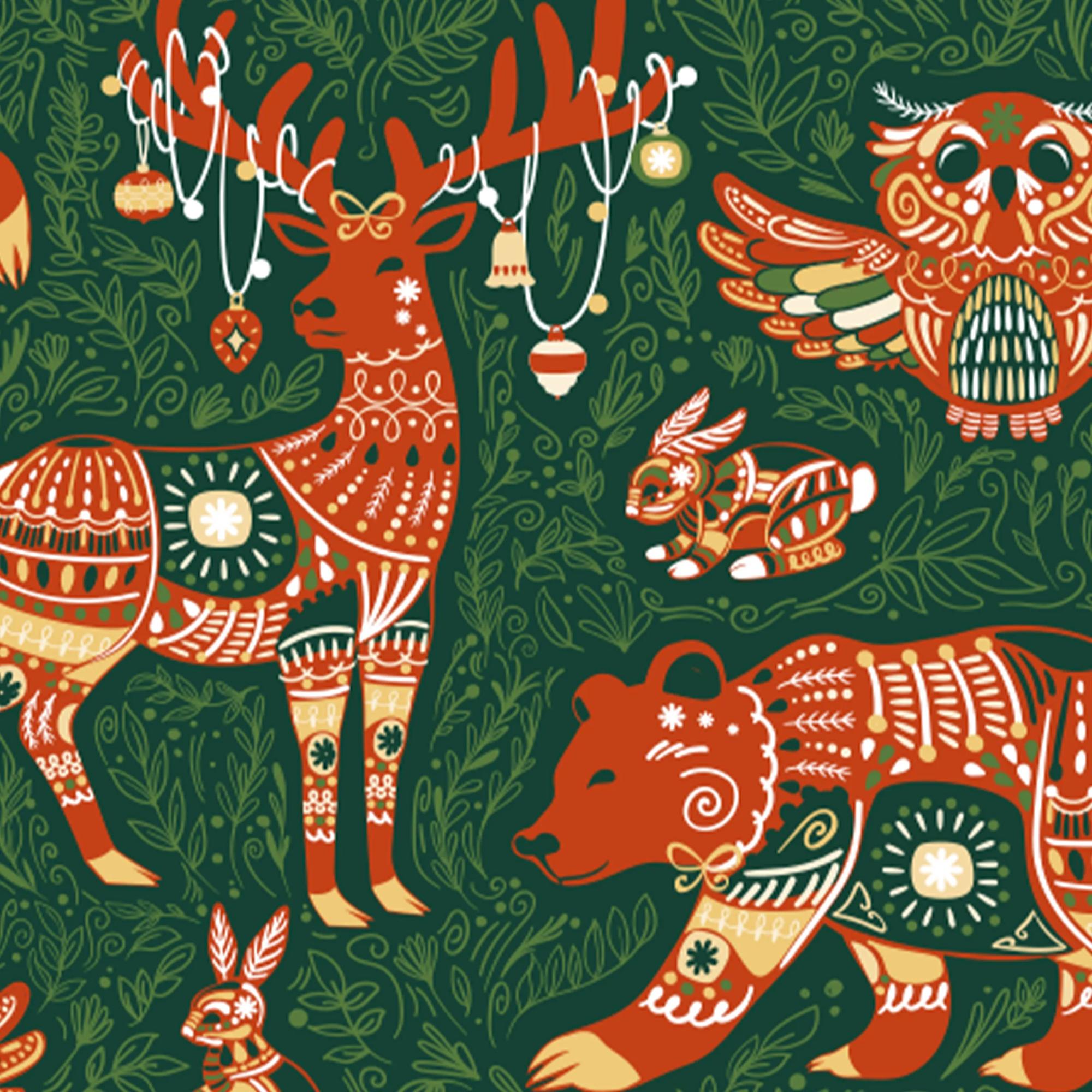 Clairefontaine Wrapping Paper Counter Roll 50 m x 70 cm Woodland Forest