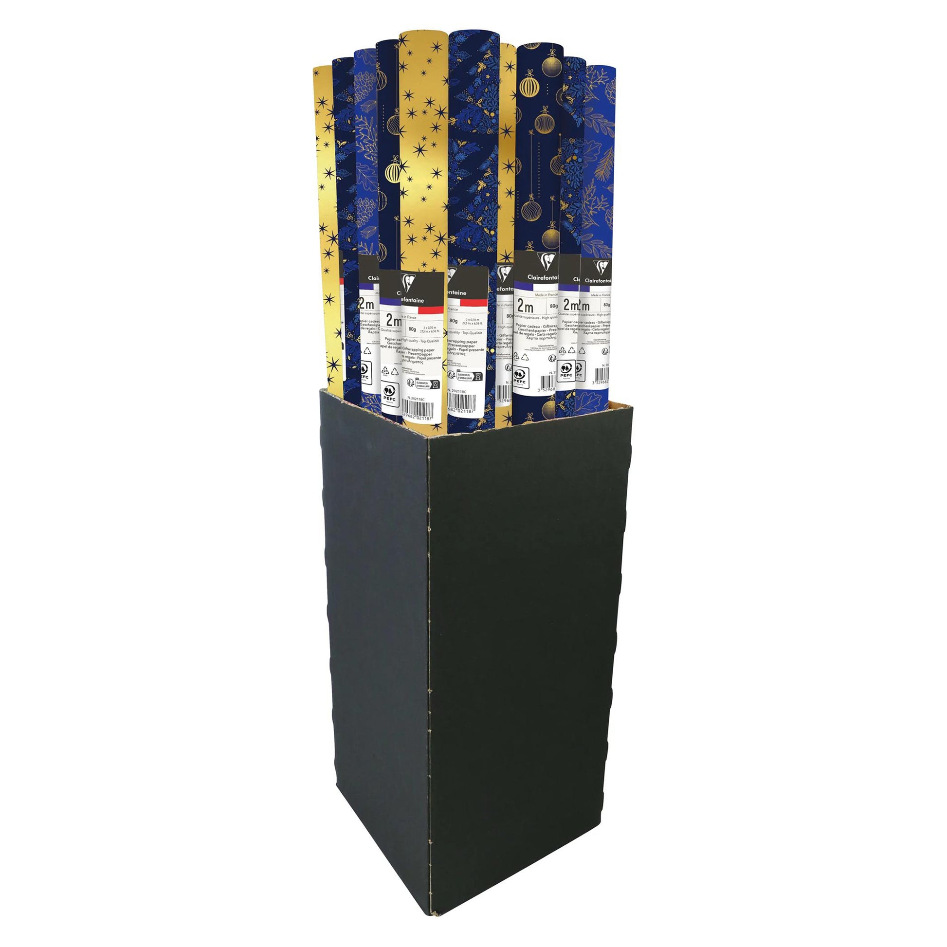 Clairefontaine Wrapping Paper Roll (2 metres) Midnight Christmas