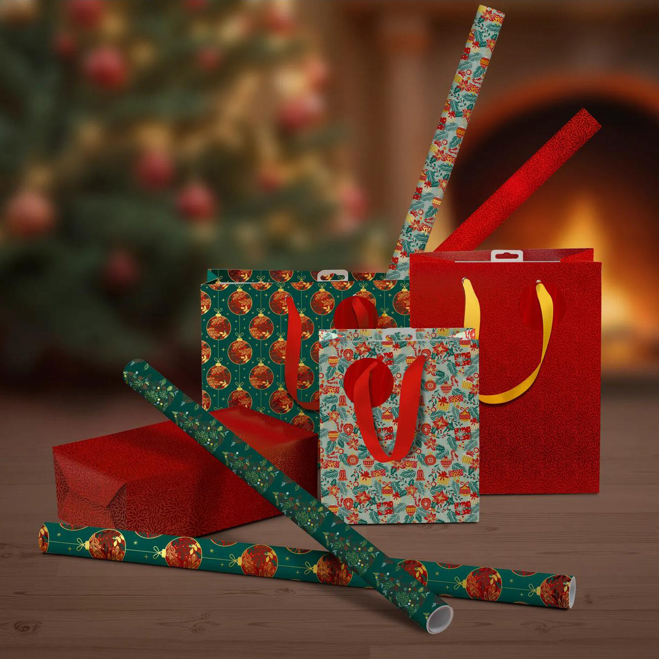 Clairefontaine Wrapping Paper Roll (2 metres) Christmas Elegance
