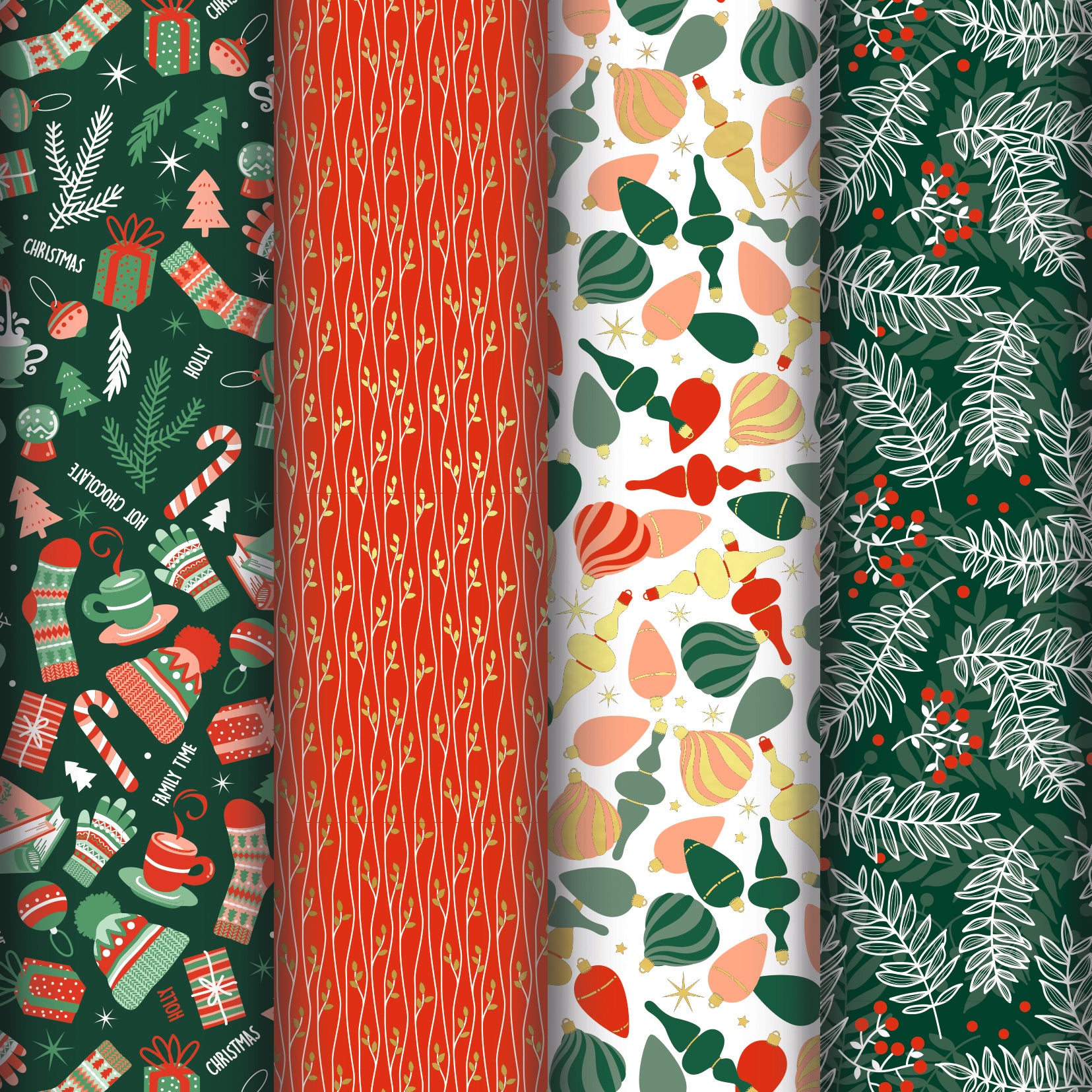 Clairefontaine Wrapping Paper Roll (2 Metres) Cosy Christmas