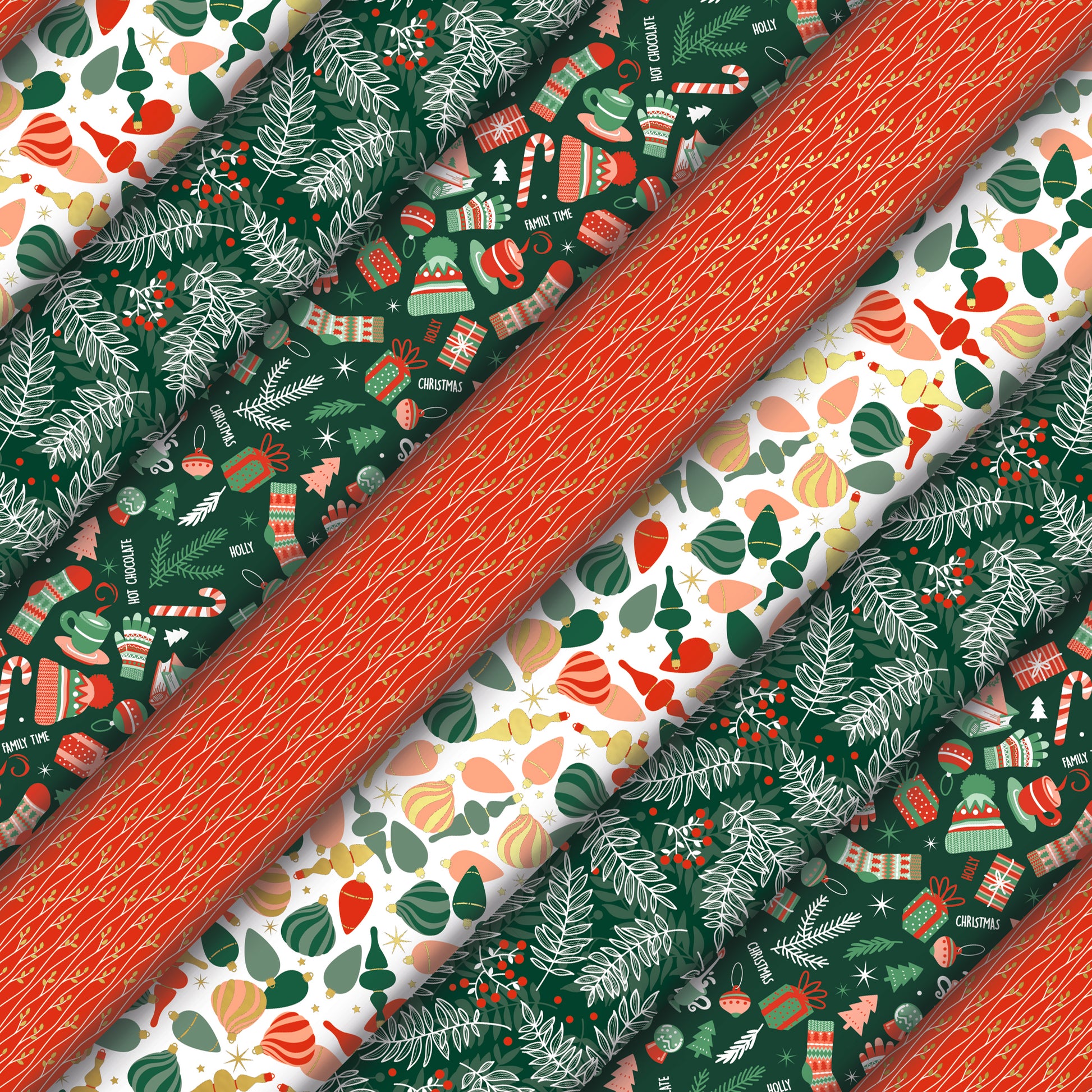 Clairefontaine Wrapping Paper Roll (2 Metres) Cosy Christmas Kraft