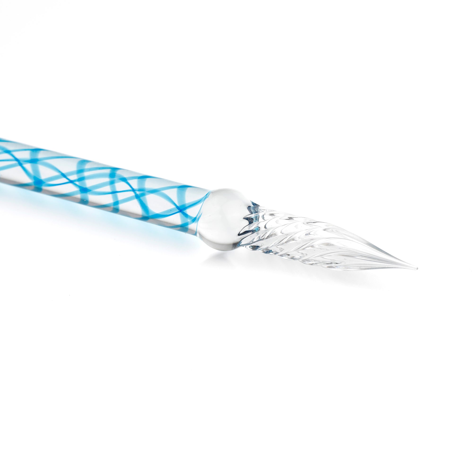 Straight Glass Pen Light Blue