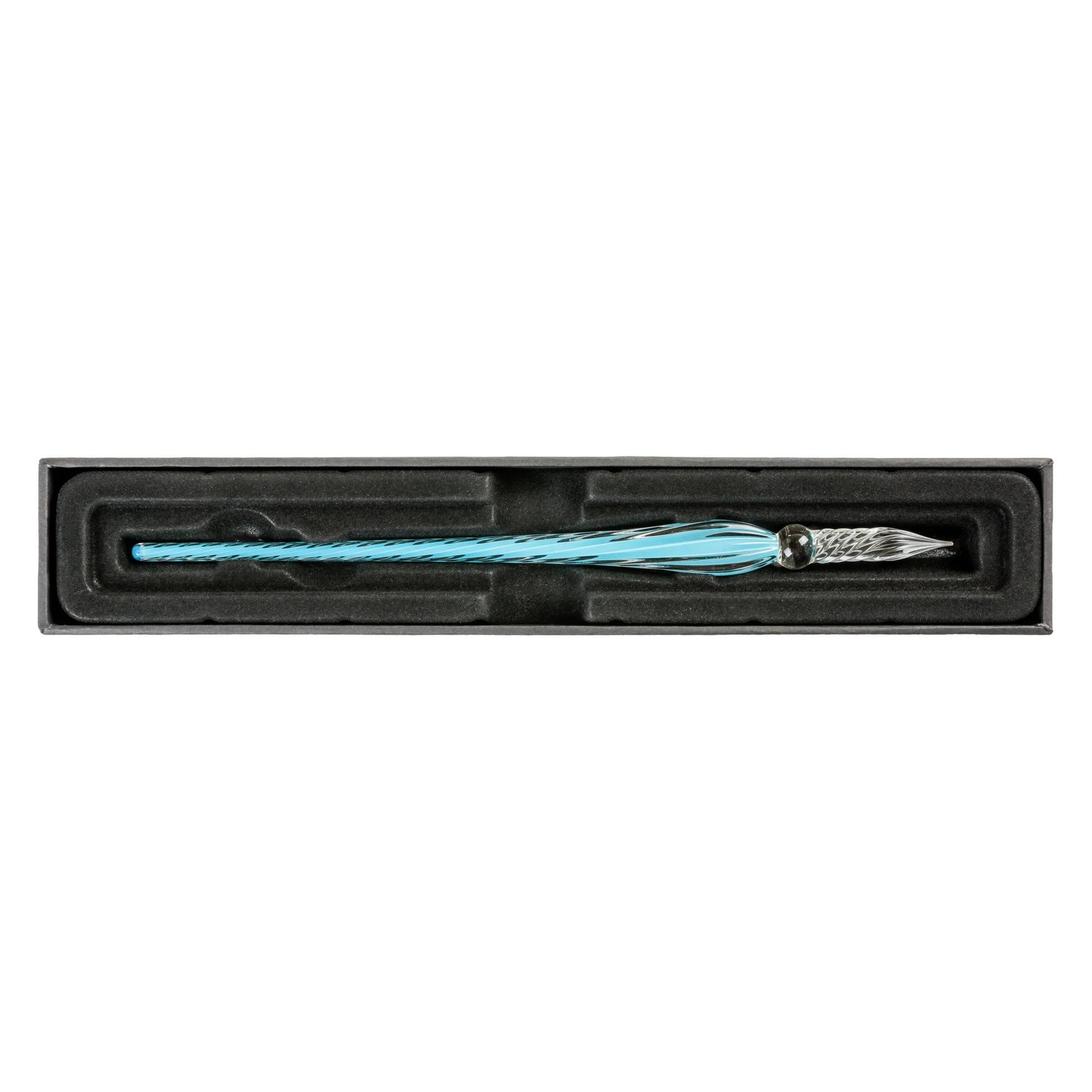 Jacques Herbin Twisted Glass Pen Azure Blue