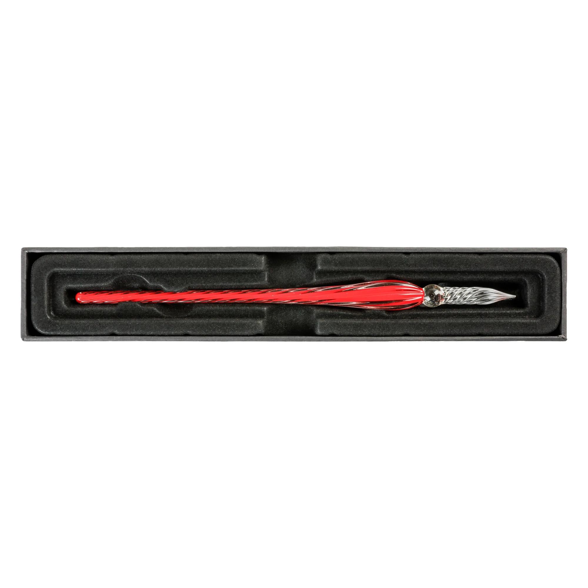 Jacques Herbin Twisted Glass Pen Red