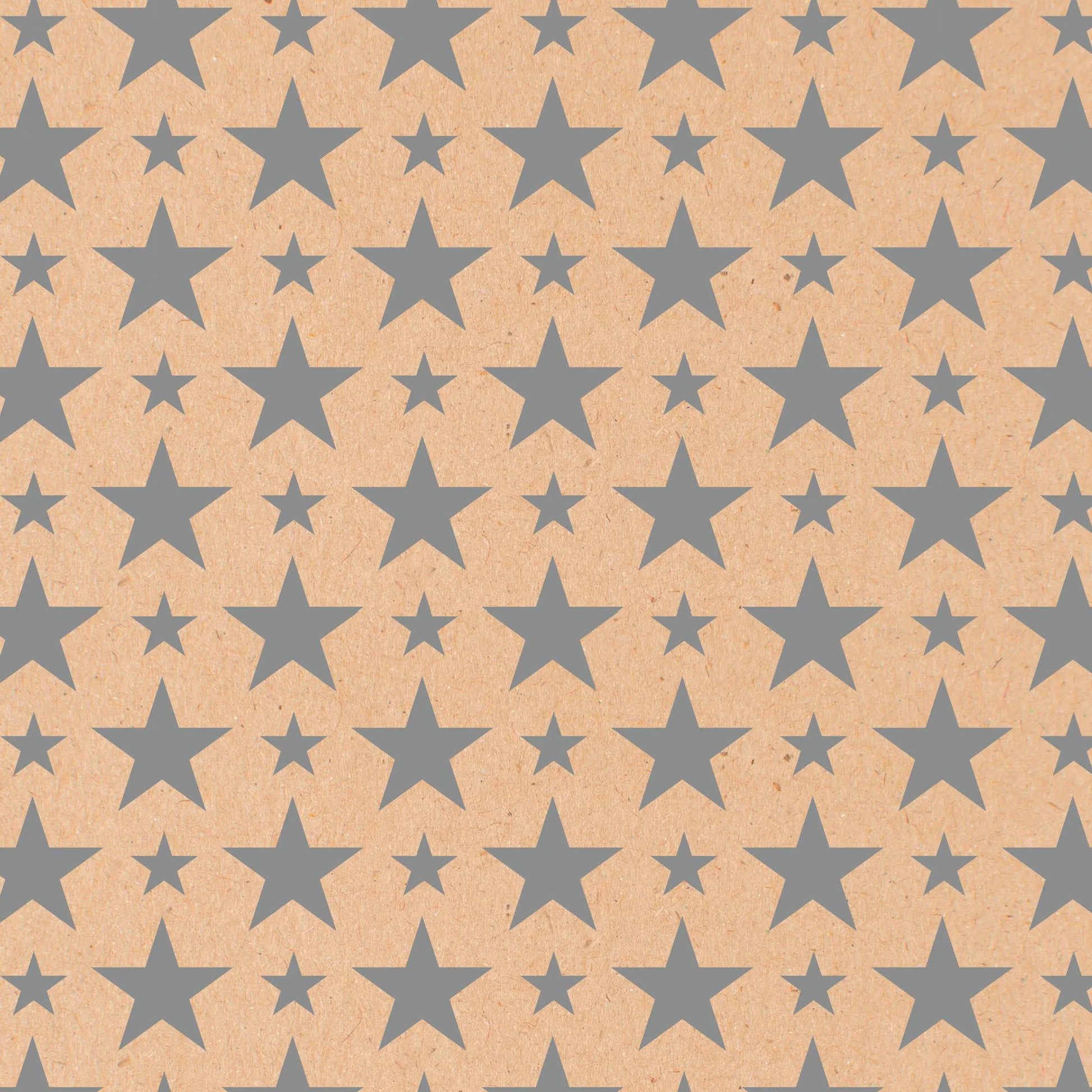 Clairefontaine Wrapping Paper Counter Roll 50 m x 70 cm Silver Stars Kraft