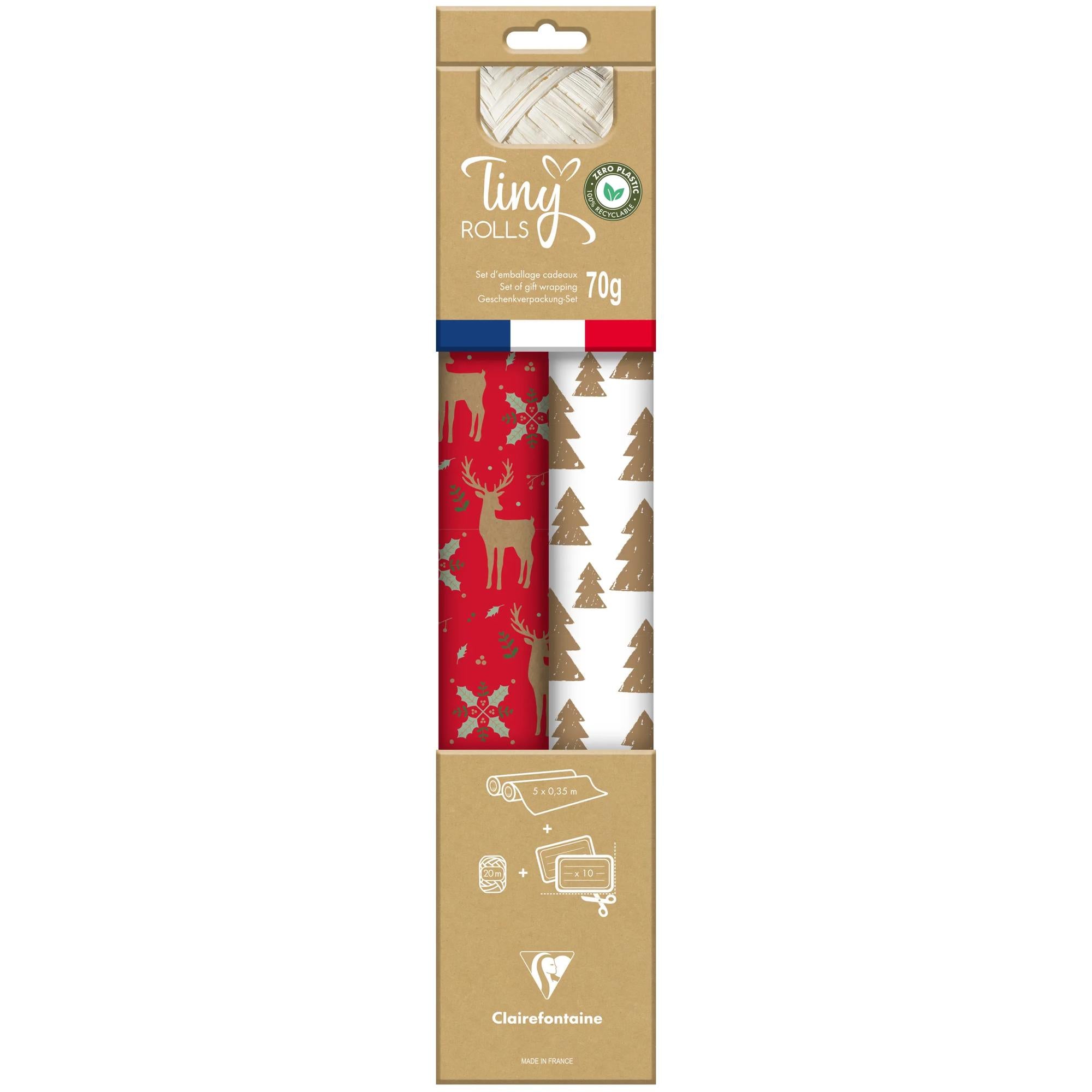 Clairefontaine Tiny Roll Pack Red & White Kraft