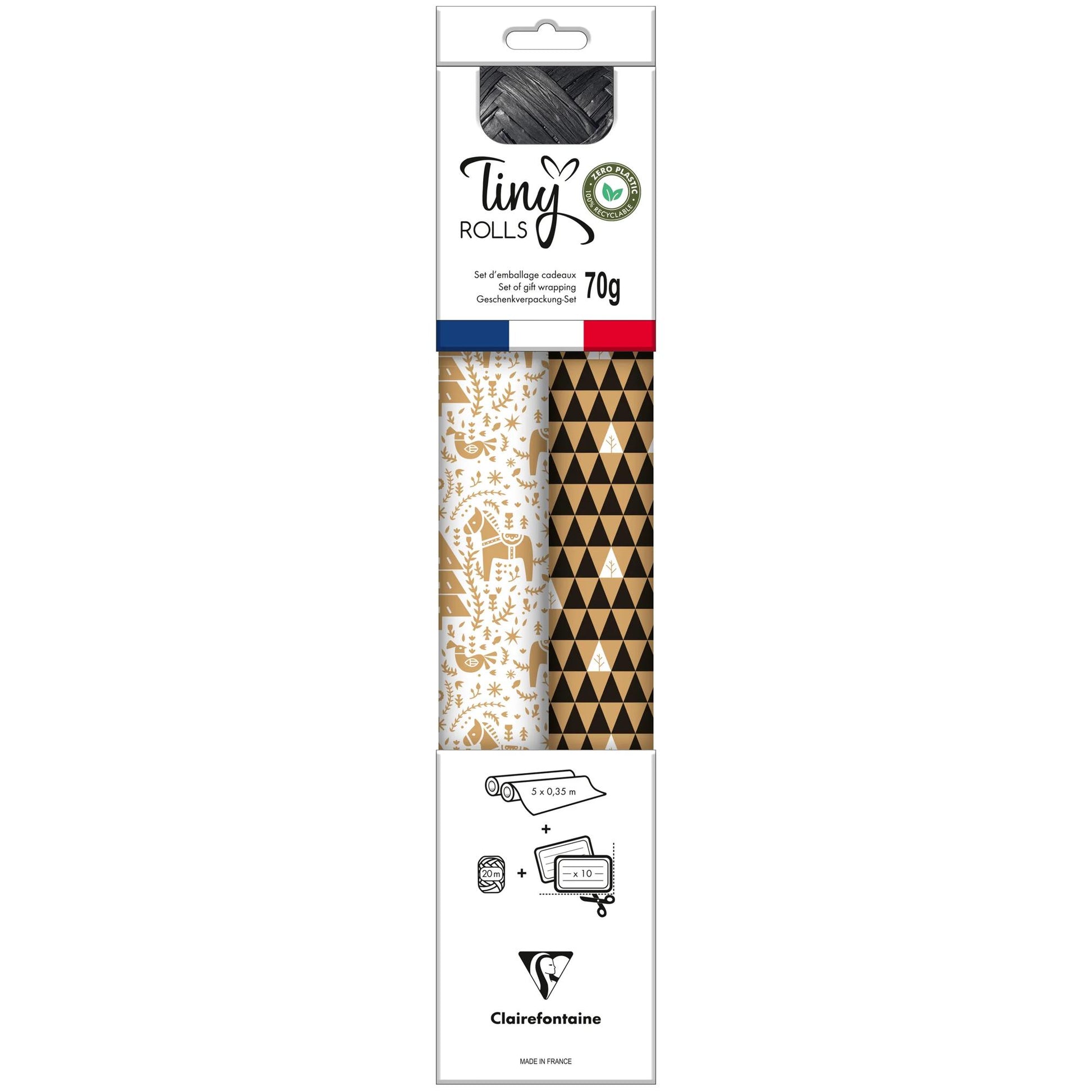 Clairefontaine Tiny Roll Pack Black & White Kraft