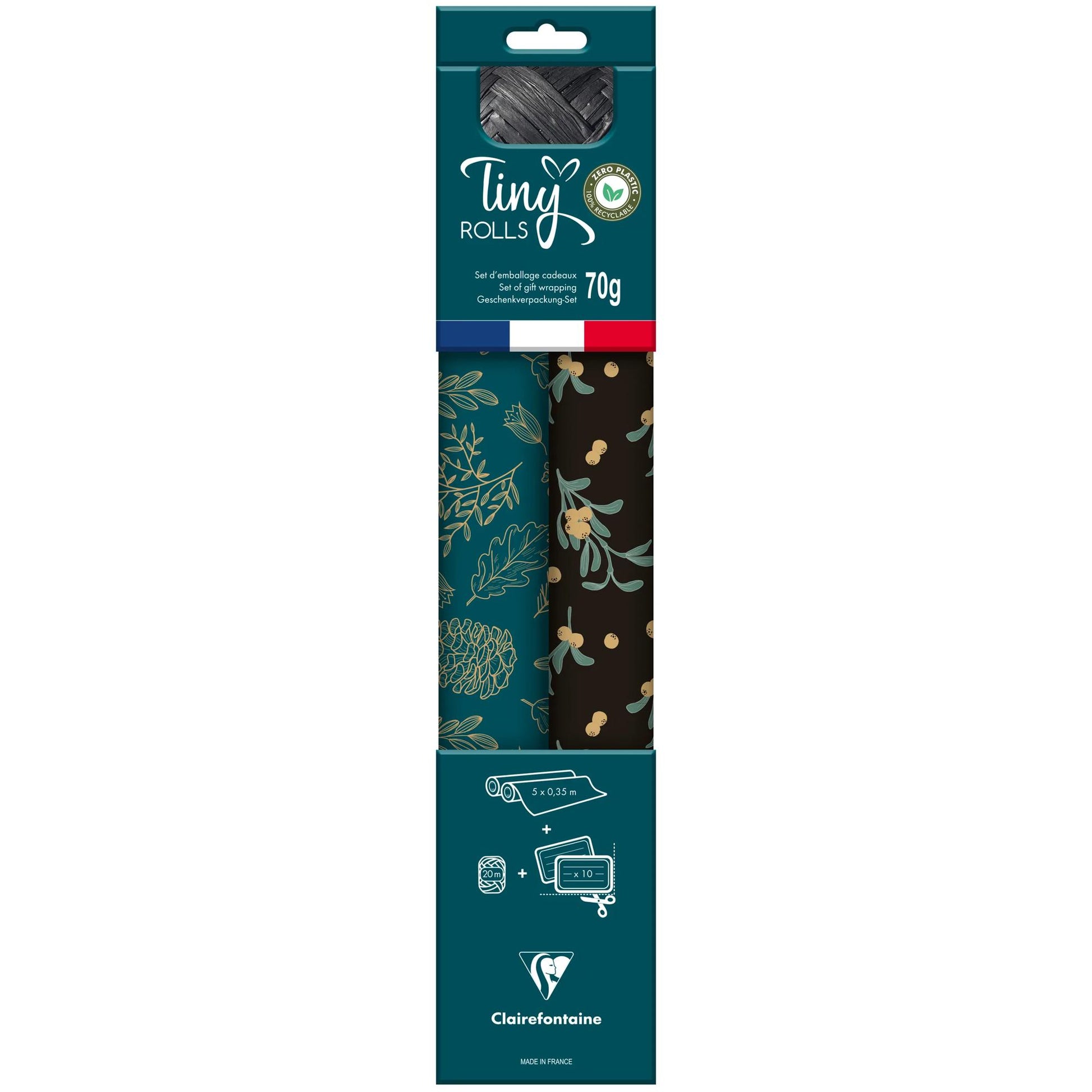 Clairefontaine Tiny Roll Pack Black & Blue Kraft