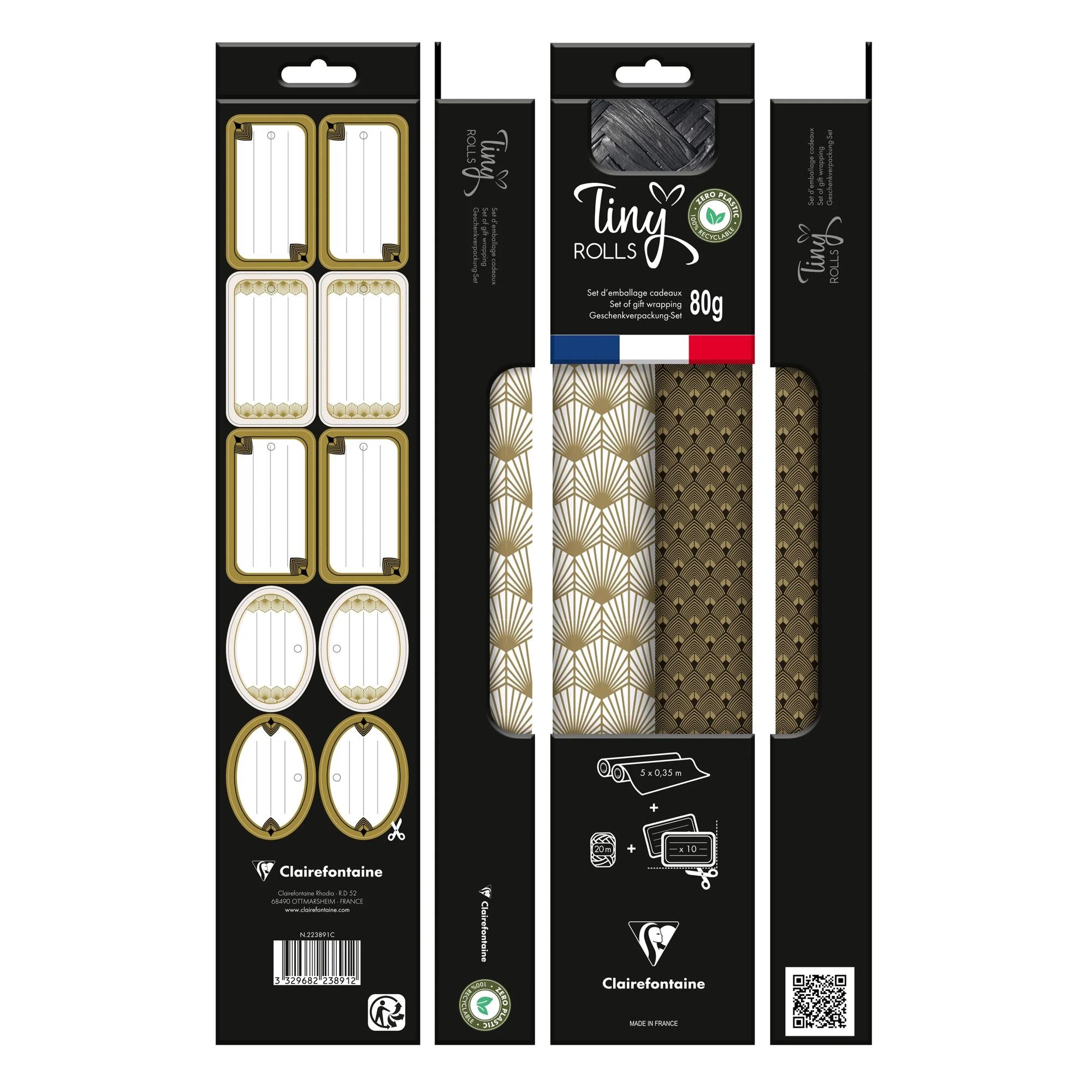 Clairefontaine Tiny Roll Pack Gold & Black