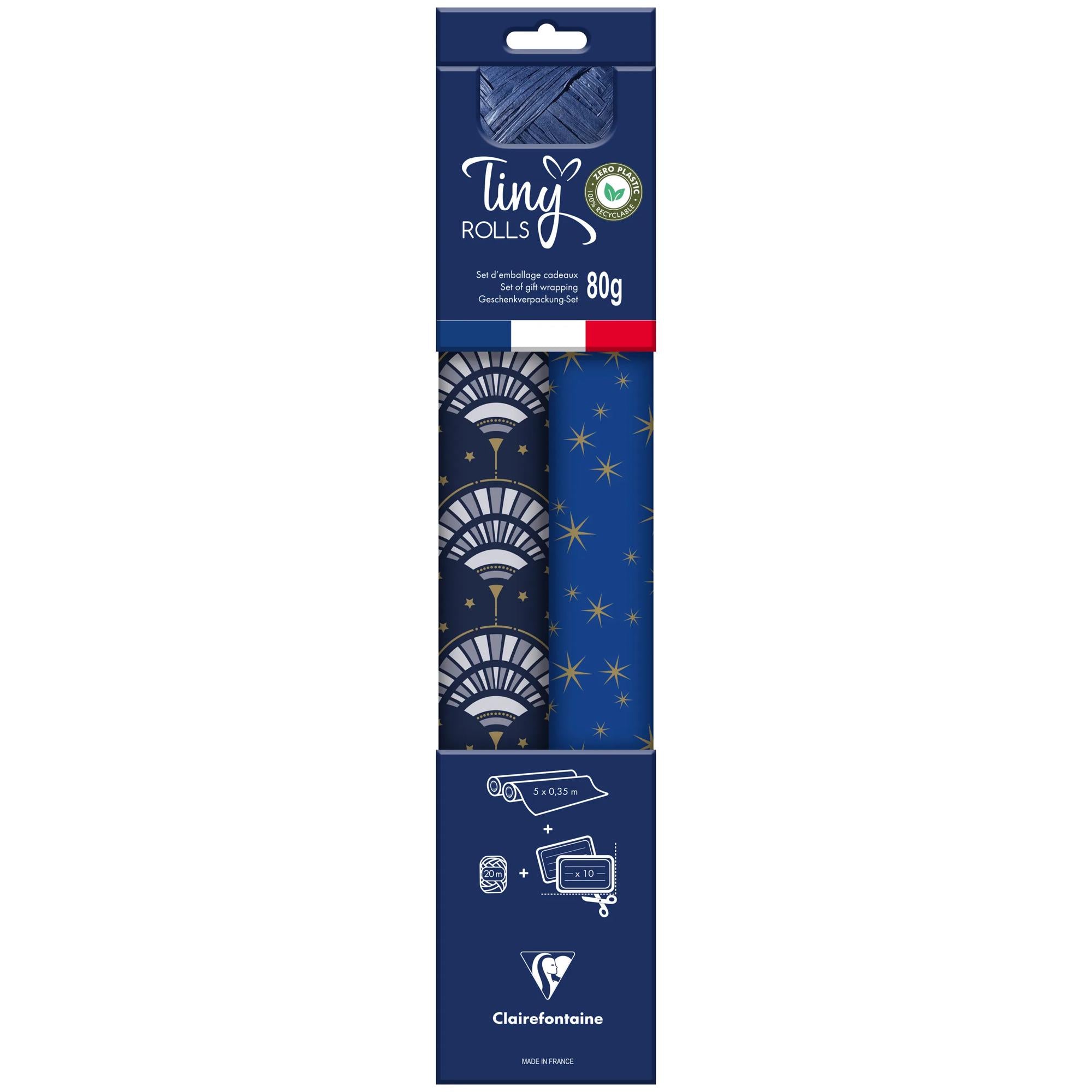 Clairefontaine Tiny Roll Pack Gold & Blue