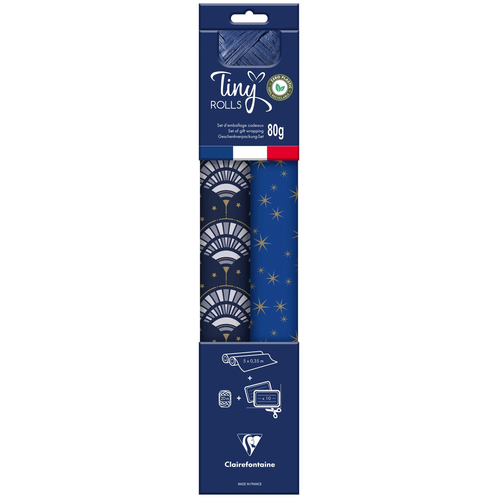 Clairefontaine Tiny Roll Pack Gold & Blue