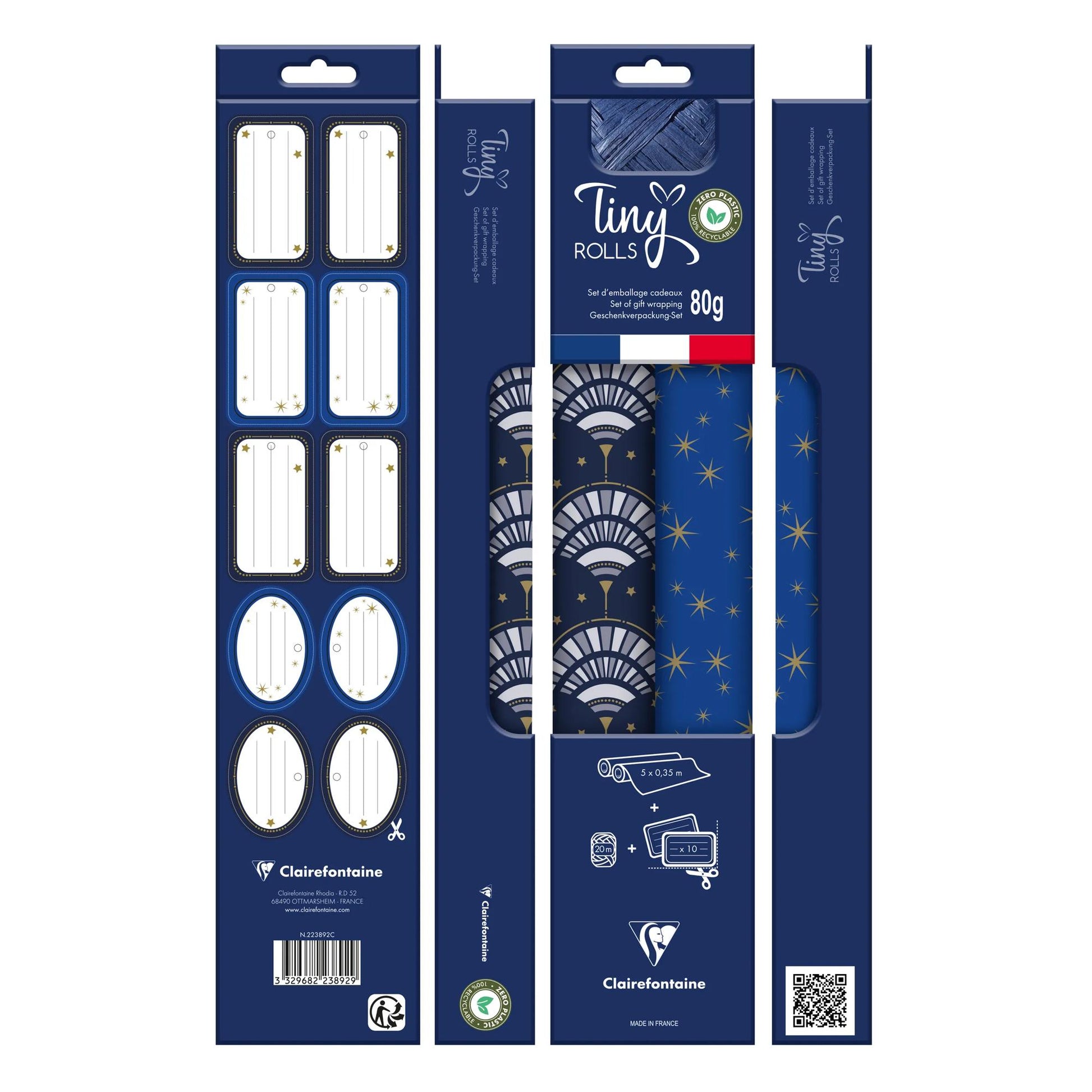 Clairefontaine Tiny Roll Pack Gold & Blue