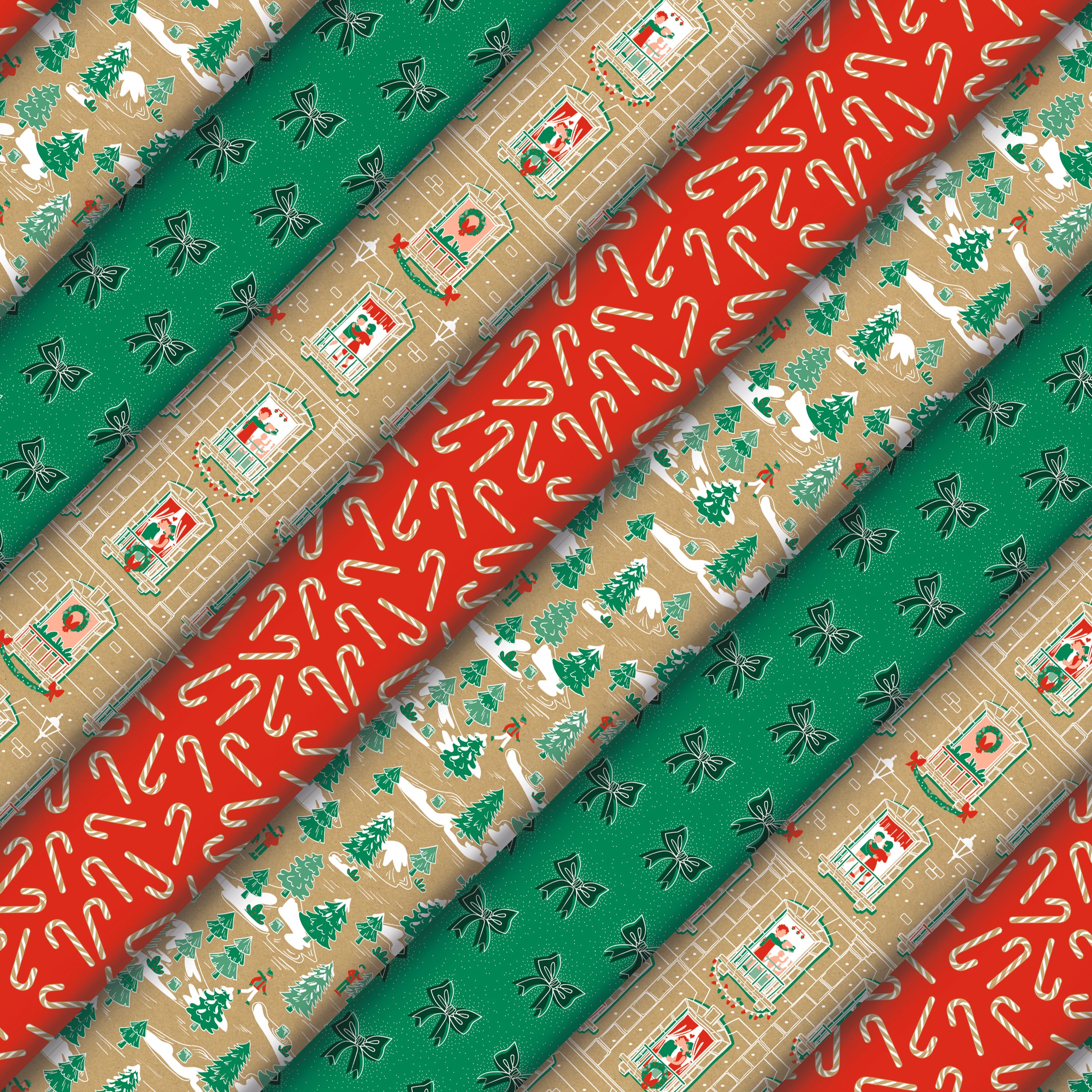 Clairefontaine Wrapping Paper Roll (2 metres) Spirit of Christmas Kraft