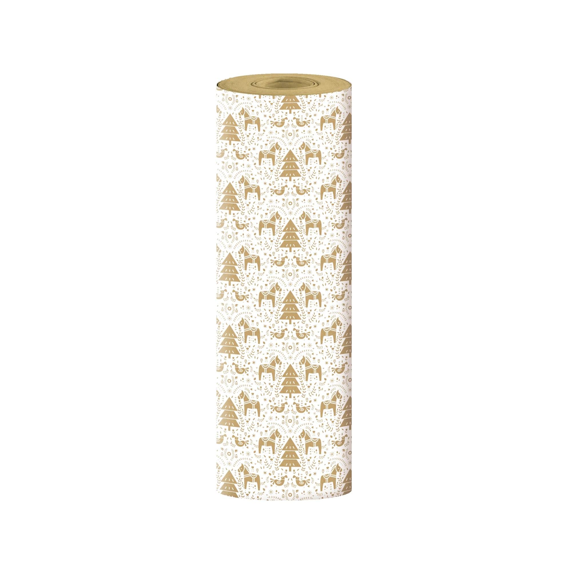 Clairefontaine Wrapping Paper Counter Roll Tiny 50 m x 35 cm Nordic Folk Kraft