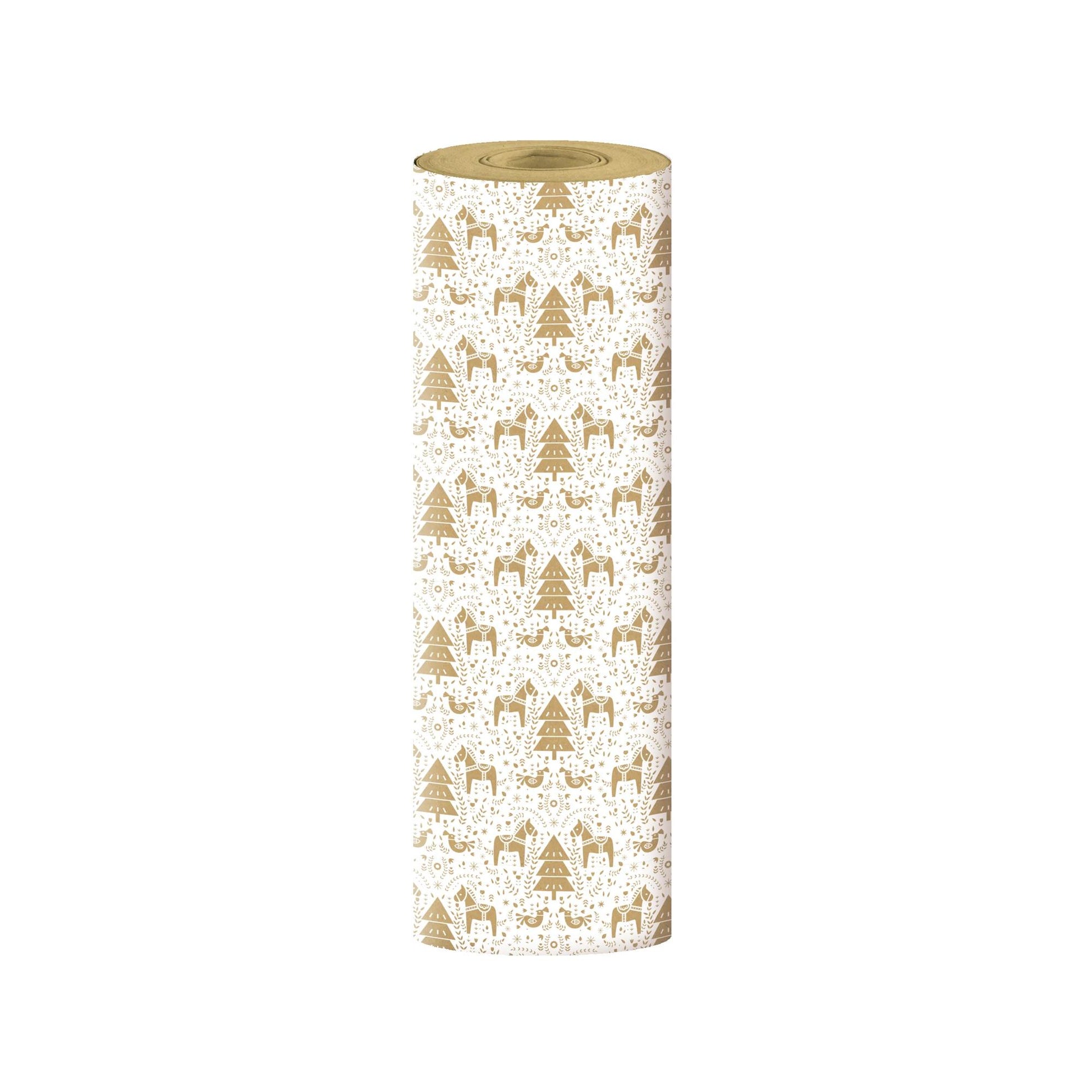 Clairefontaine Wrapping Paper Counter Roll Tiny 50 m x 35 cm Nordic Folk Kraft