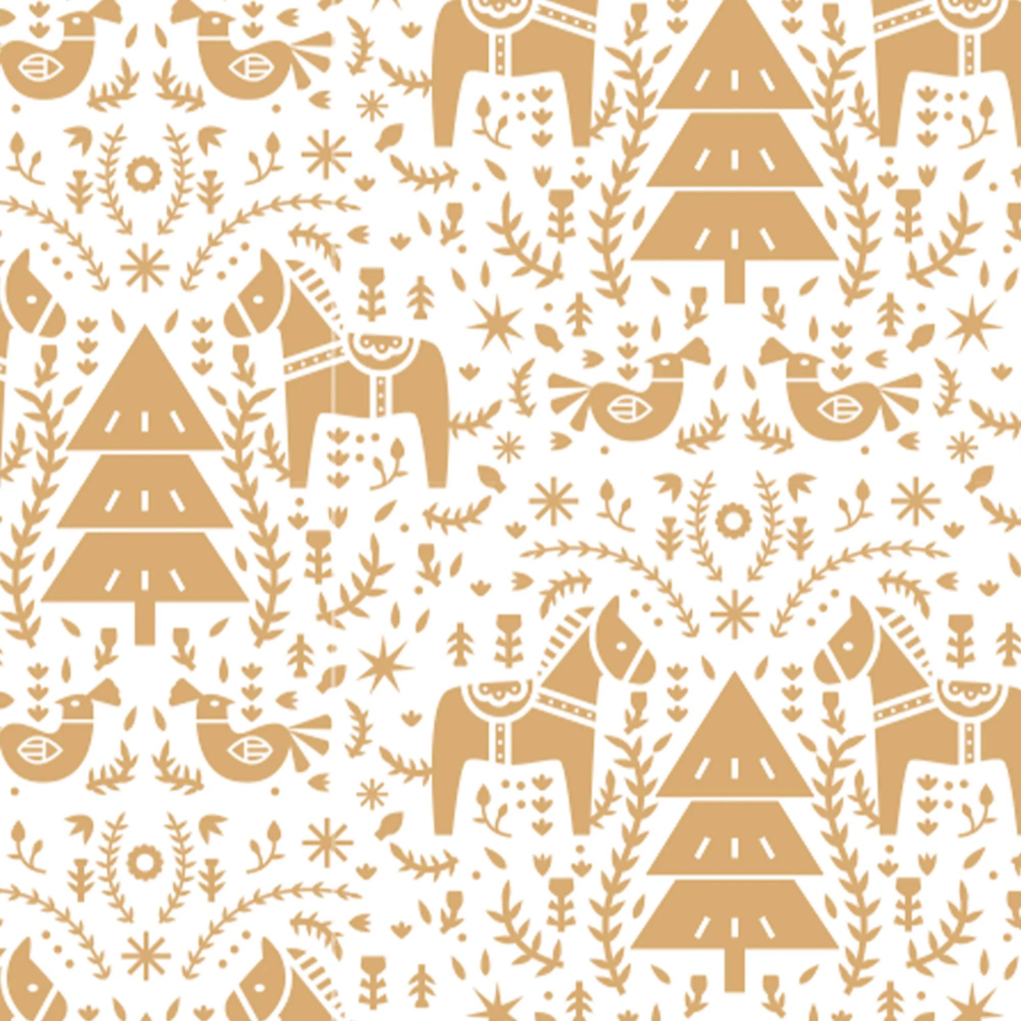 Clairefontaine Wrapping Paper Counter Roll Tiny 50 m x 35 cm Nordic Folk Kraft